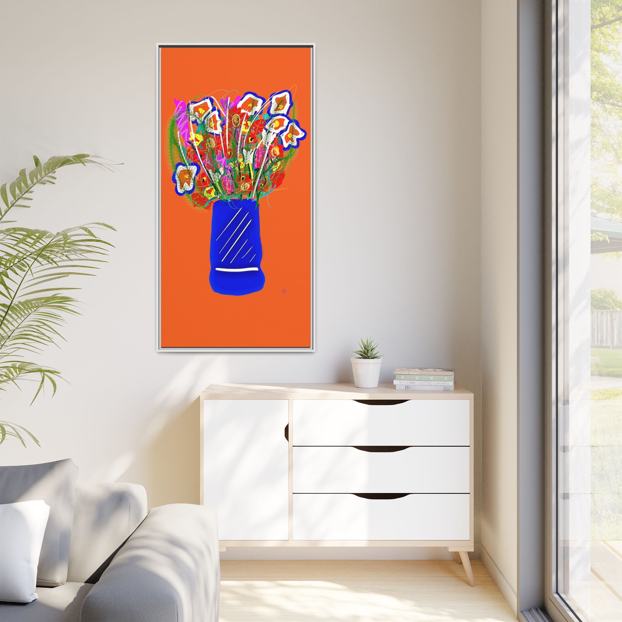 Floral Bouquet Matte Canvas Print — Framed Wall Art
