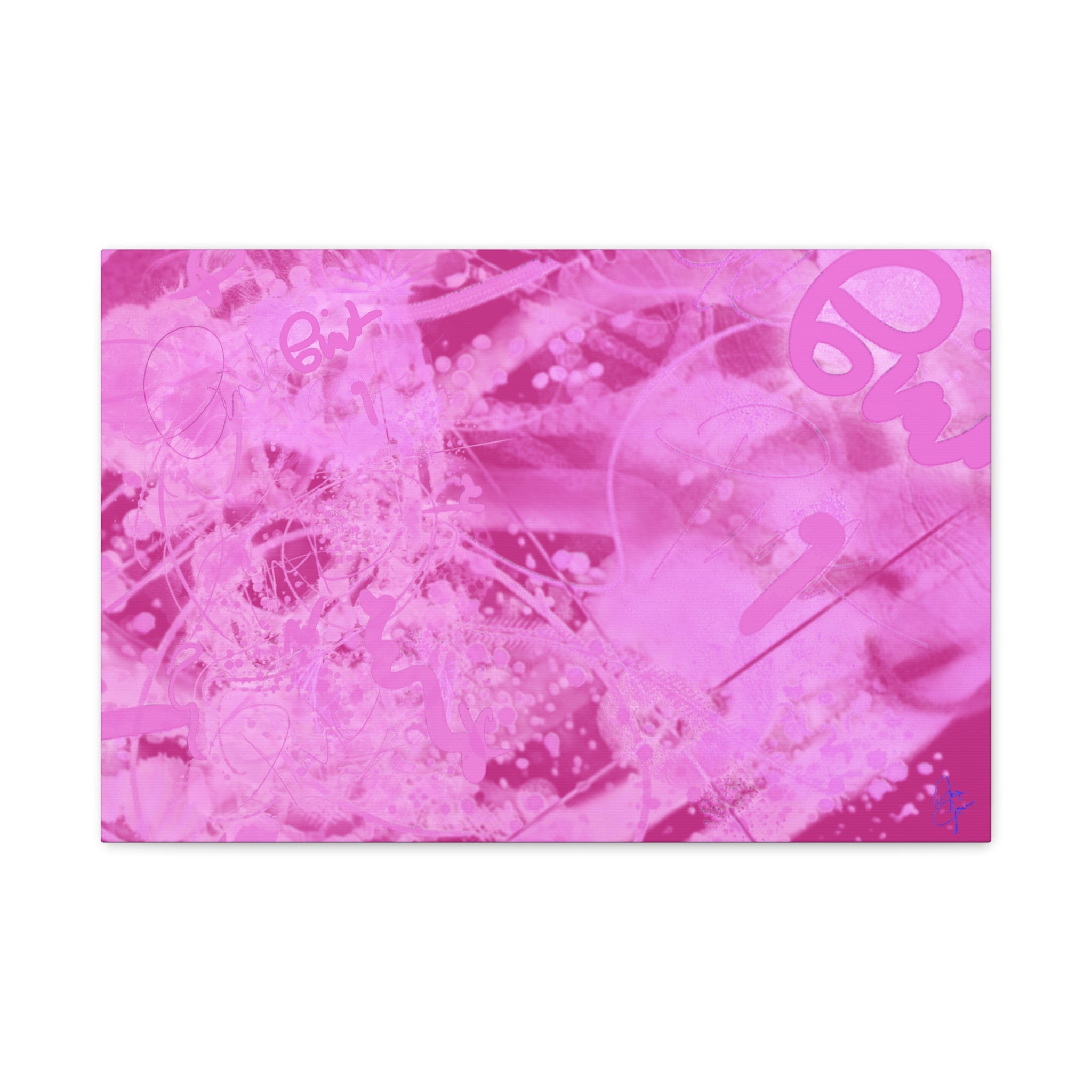 Pink Abstract Graffiti Matte Canvas