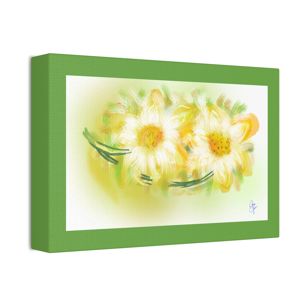 Yellow Daisy Floral Canvas Print – Stretched 1.5" Edge Art