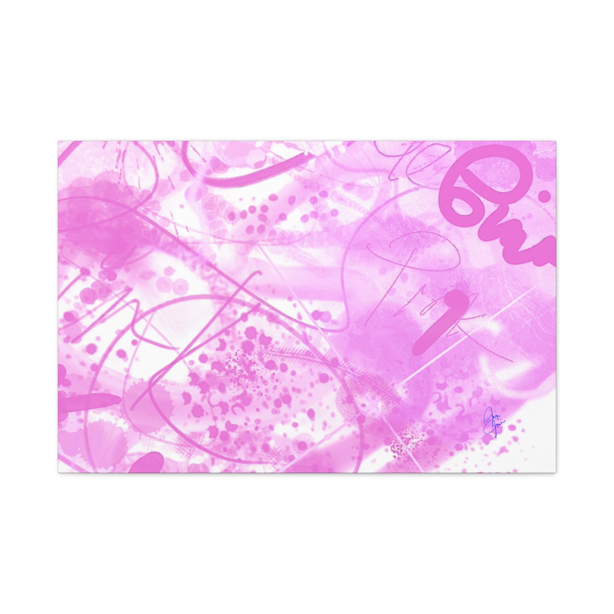 Pink Abstract Graffiti Matte Canvas