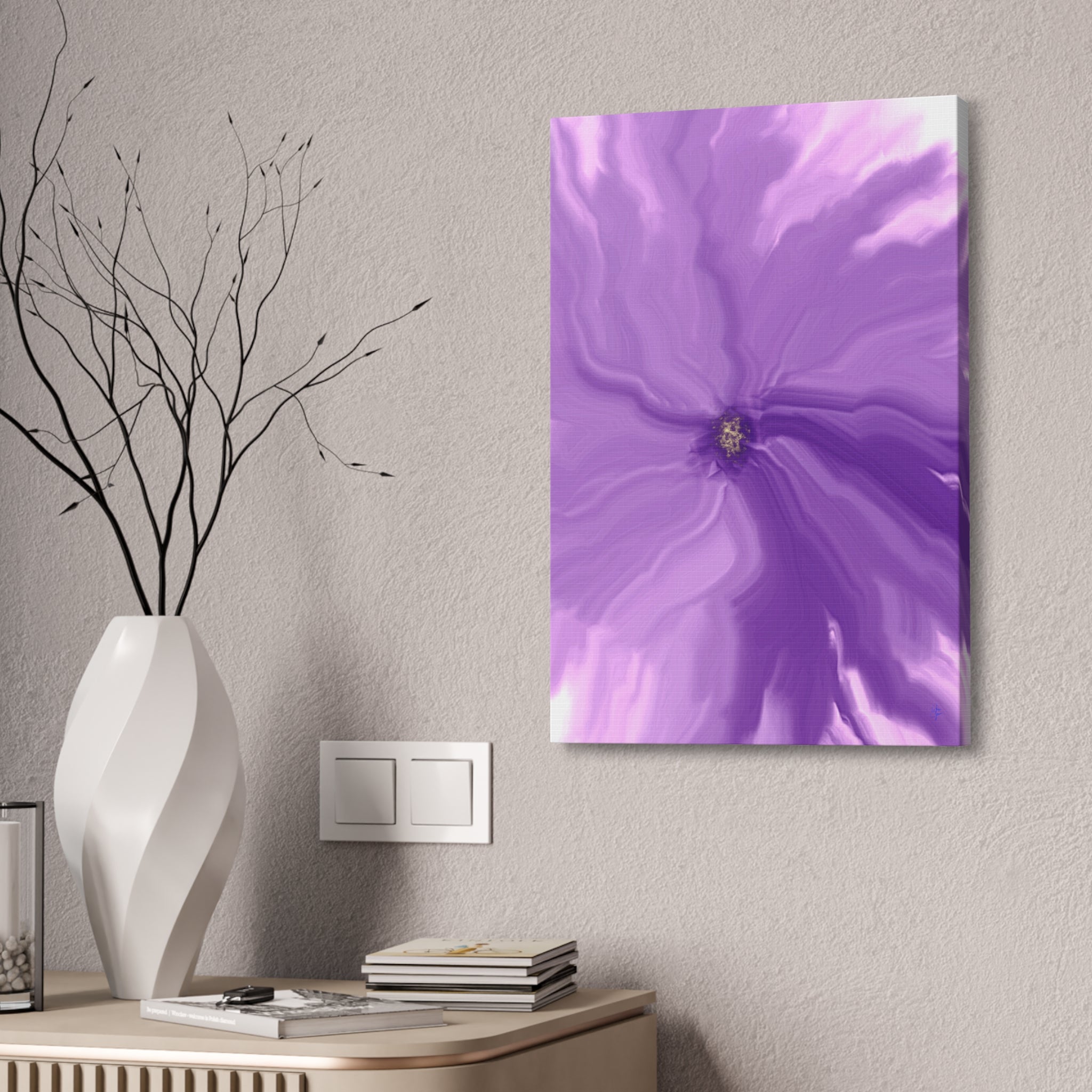 Abstract Purple Swirl Canvas Art – Stretched 1.5"