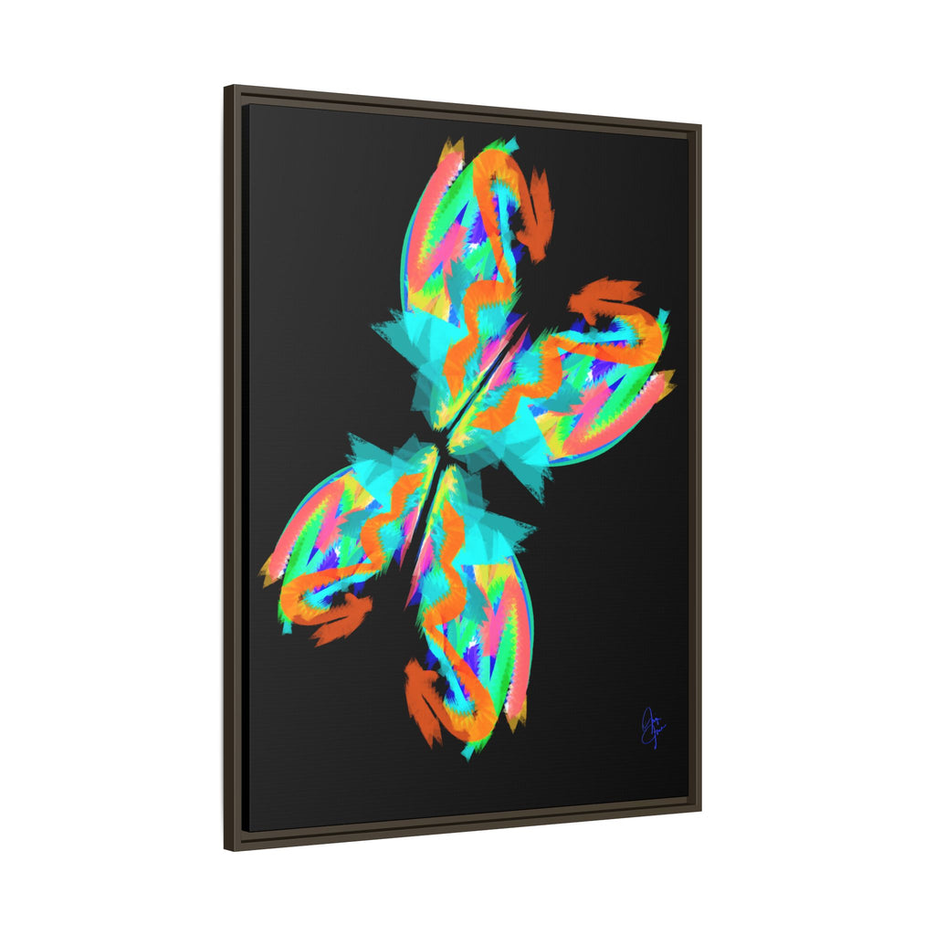 Framed Matte Canvas — Neon Abstract Butterfly Wall Art