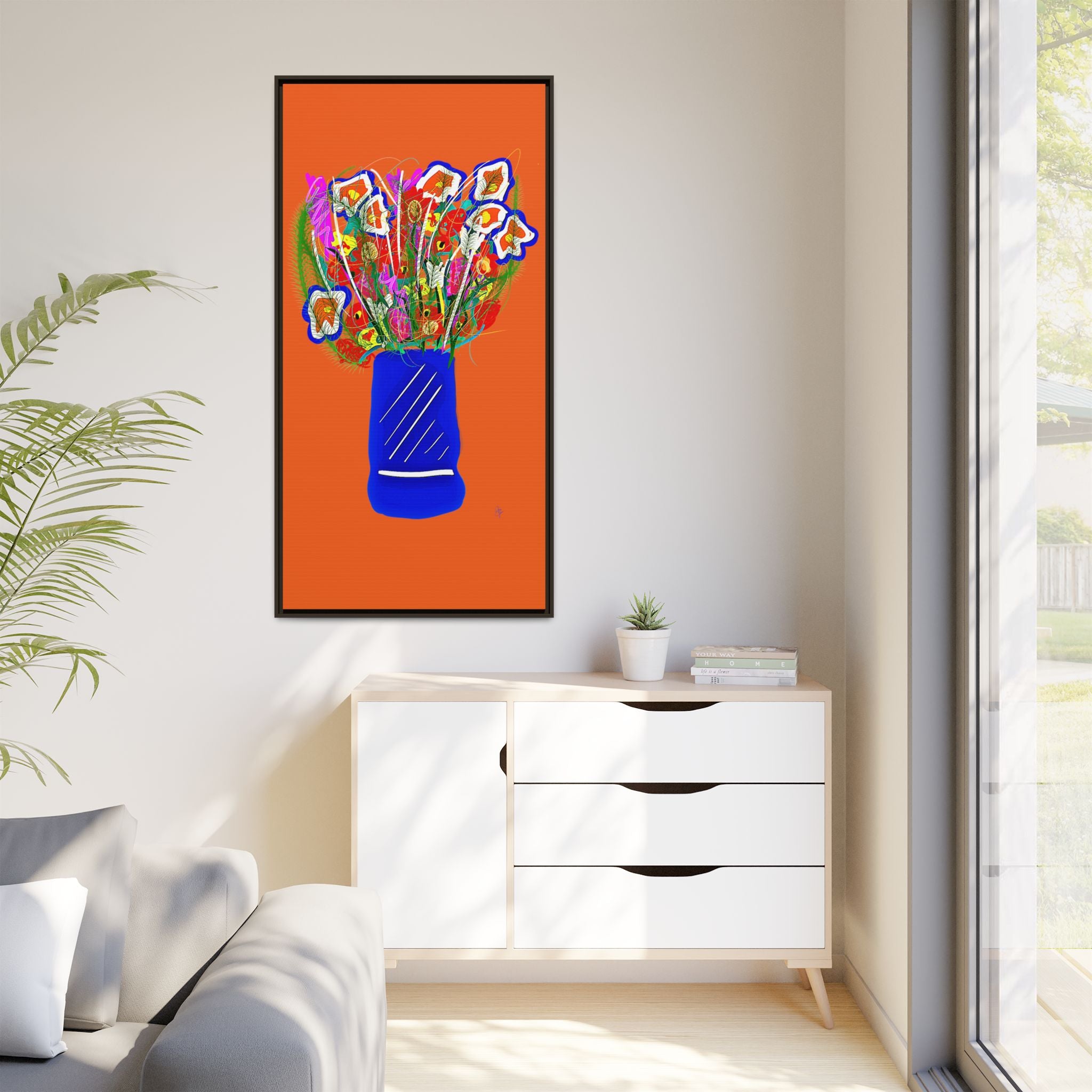 Floral Bouquet Matte Canvas Print — Framed Wall Art