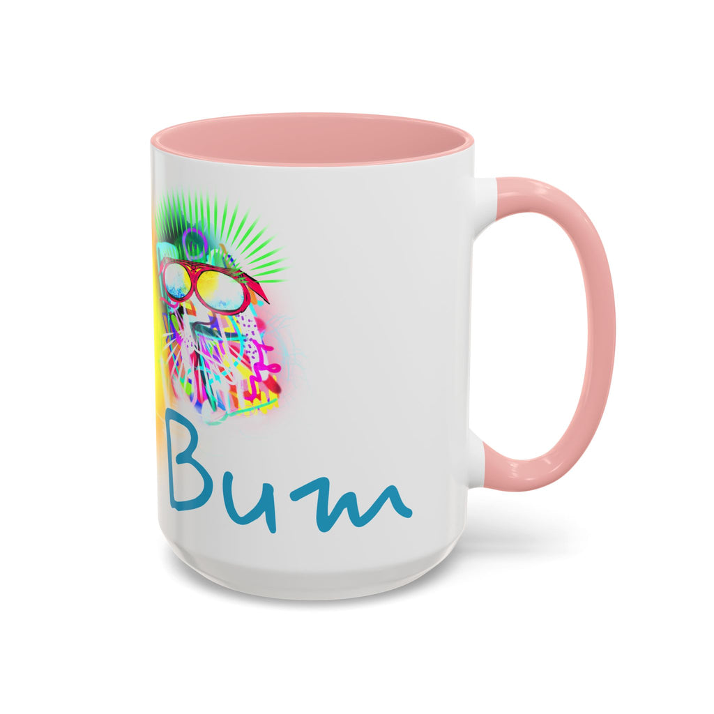 Beach Bum Coffee Mug — Colorful Retro Skull Design (11/15oz)