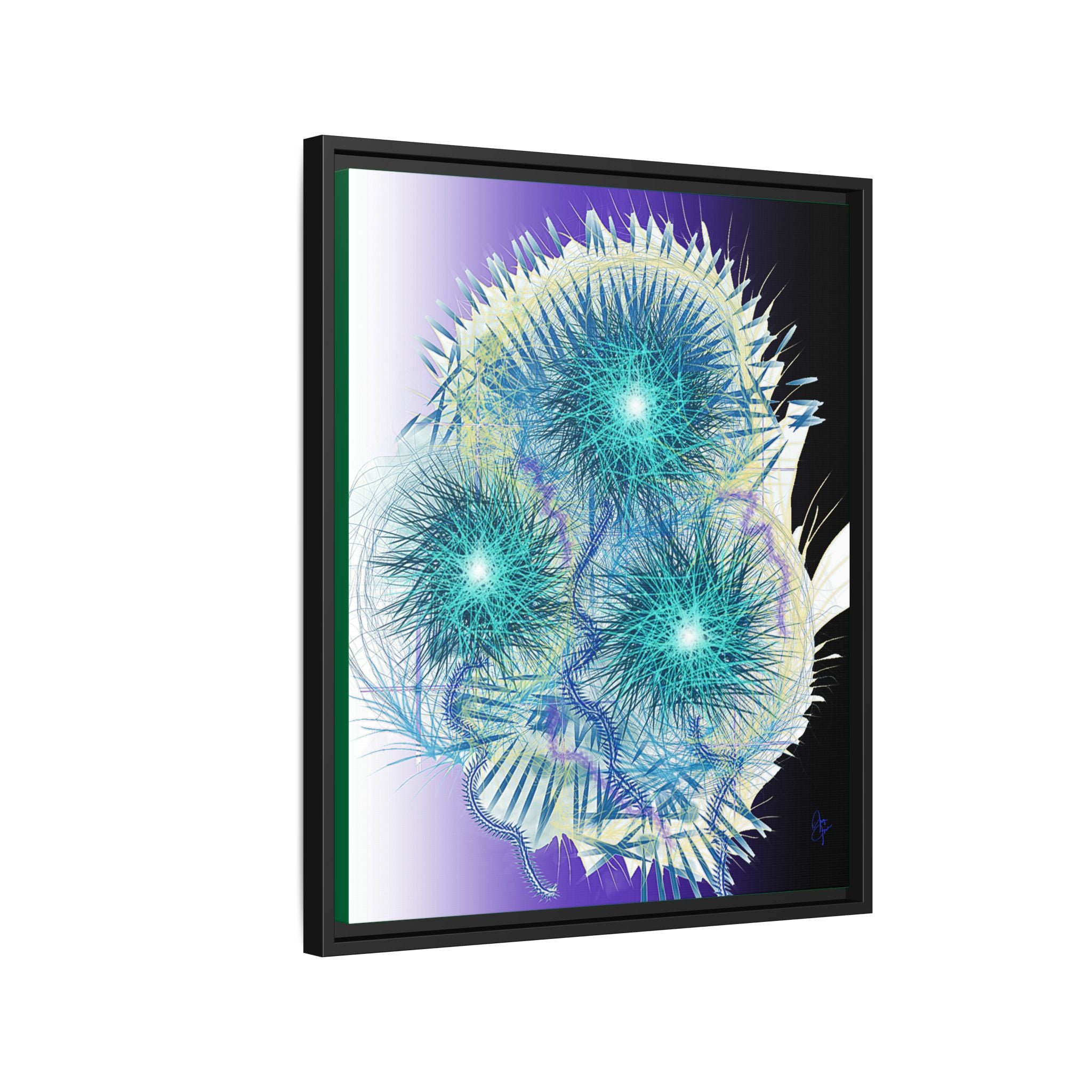 Dandelion Abstract Print Matte Canvas Framed Wall Art