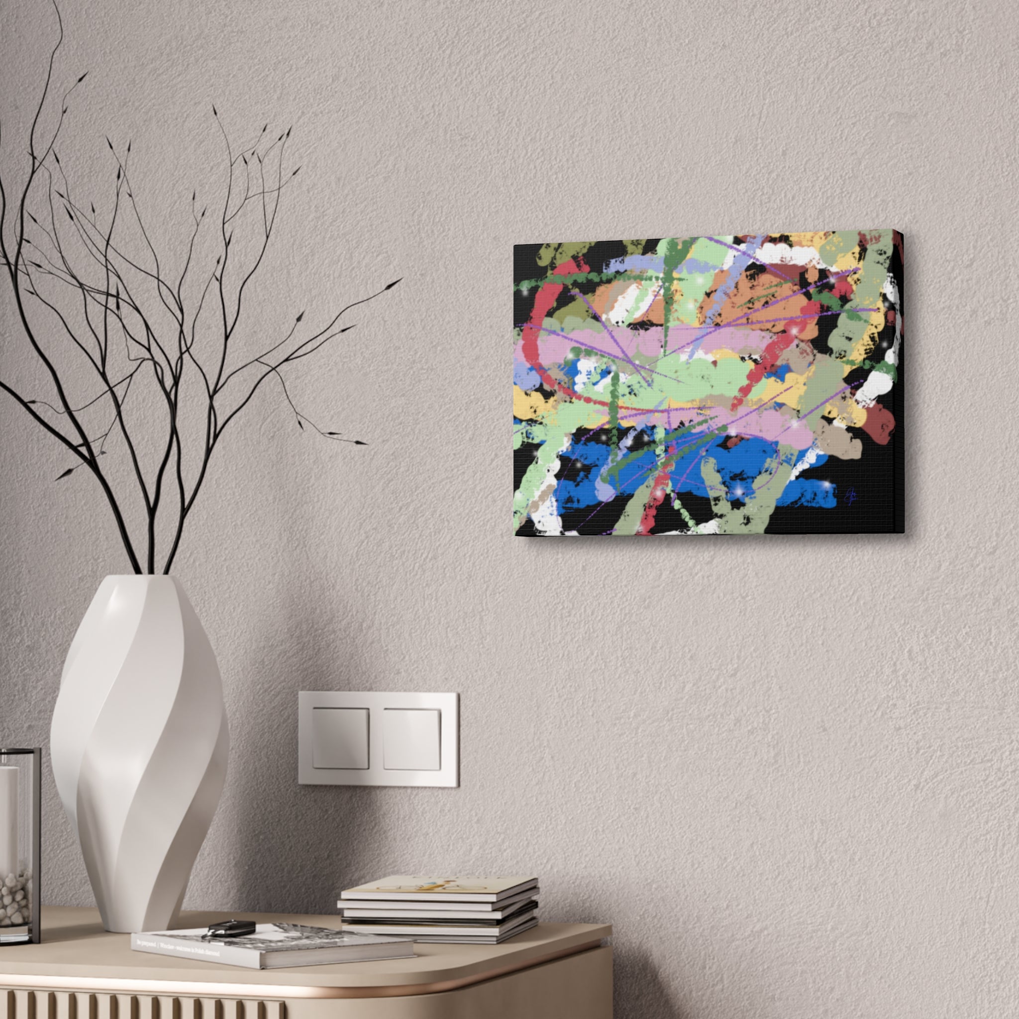 Abstract Color Splash Canvas Print — Vibrant Modern Wall Art (Stretched 1.5")