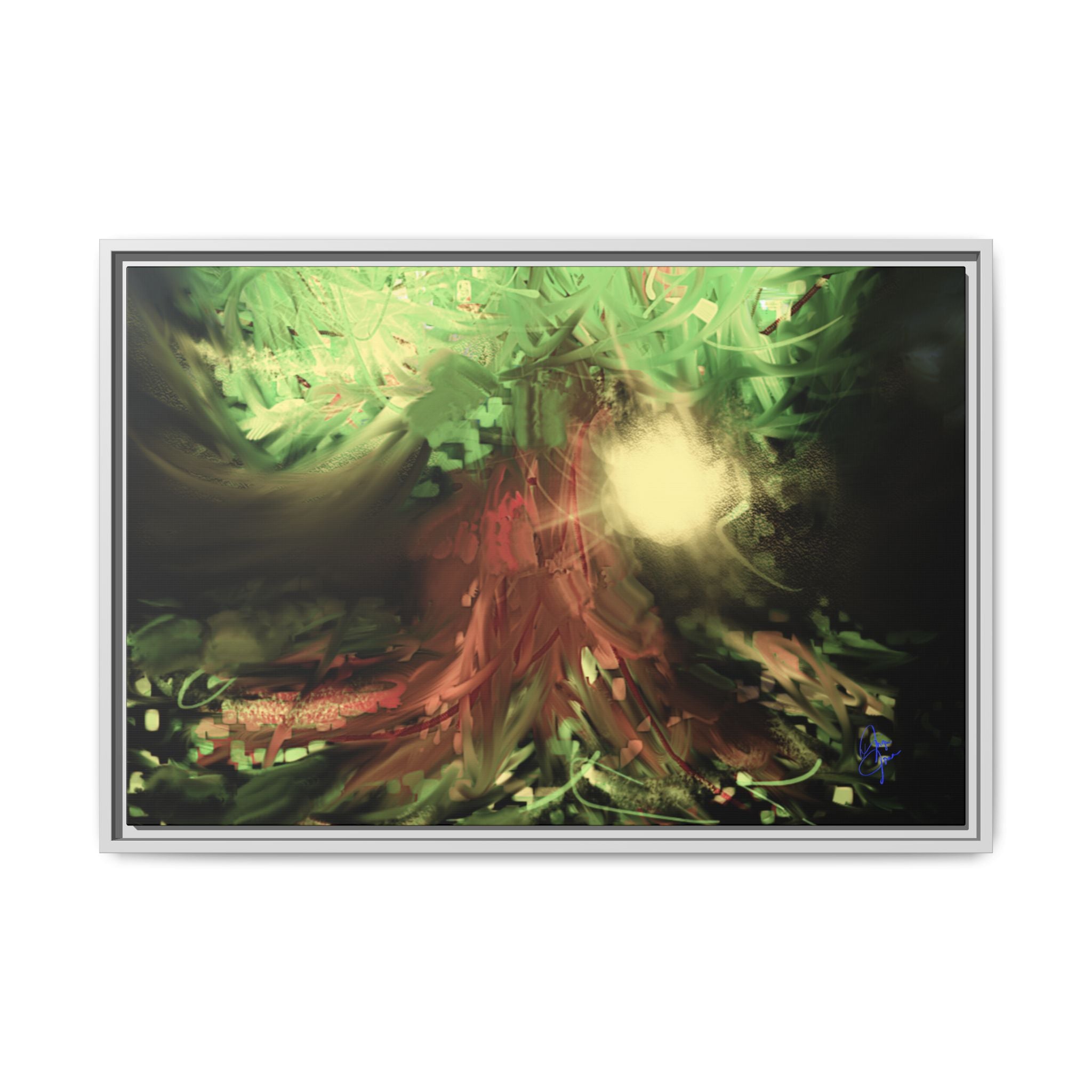 Sunset Tree Matte Canvas Framed Wall Art