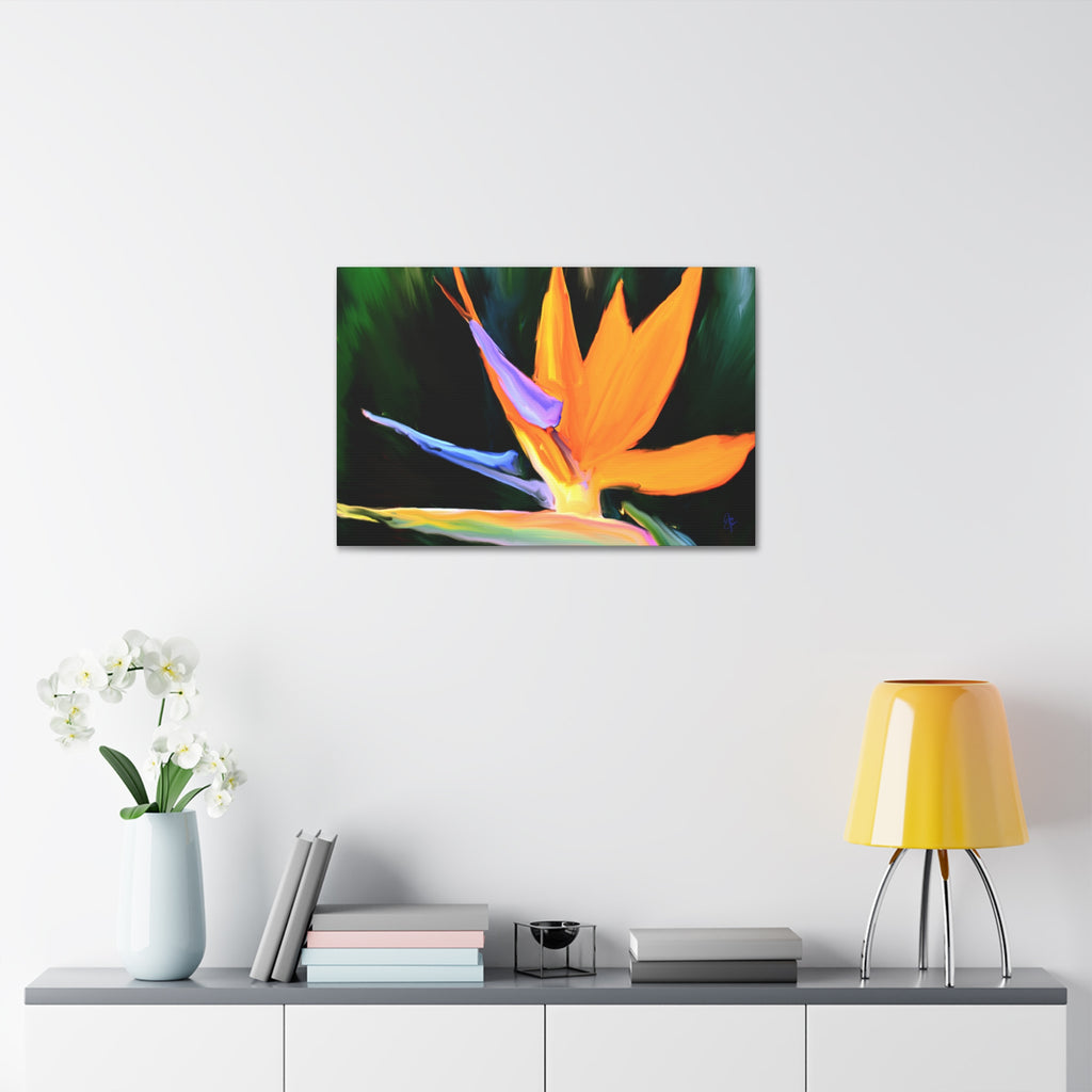 Bird of Paradise Floral Canvas Print — Vibrant Tropical Wall Art