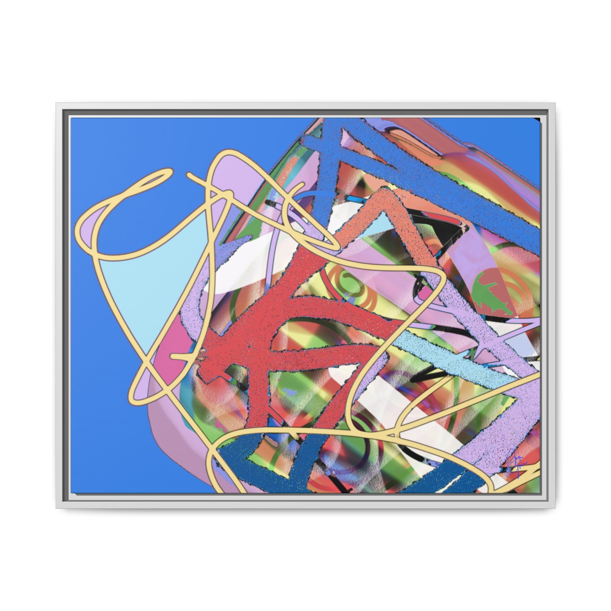 Abstract Multi‑Color Framed Canvas Art – Vibrant Modern Wall Decor