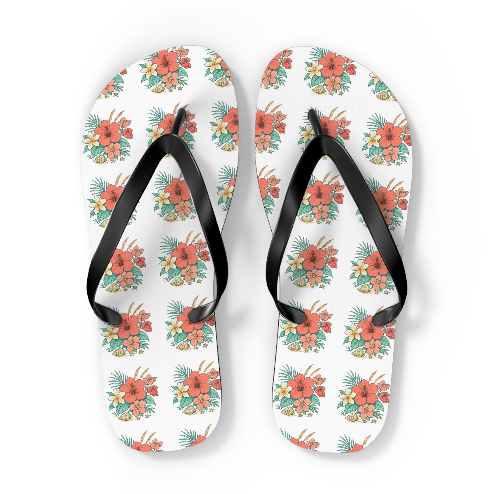 Tropical Hibiscus Flip Flops – Floral Beach Sandals