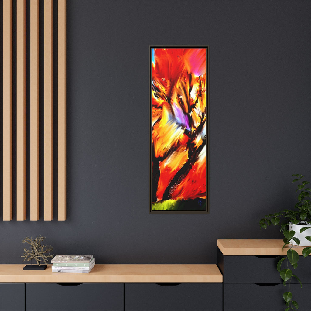 Framed Matte Canvas Print — Vibrant Tree Landscape