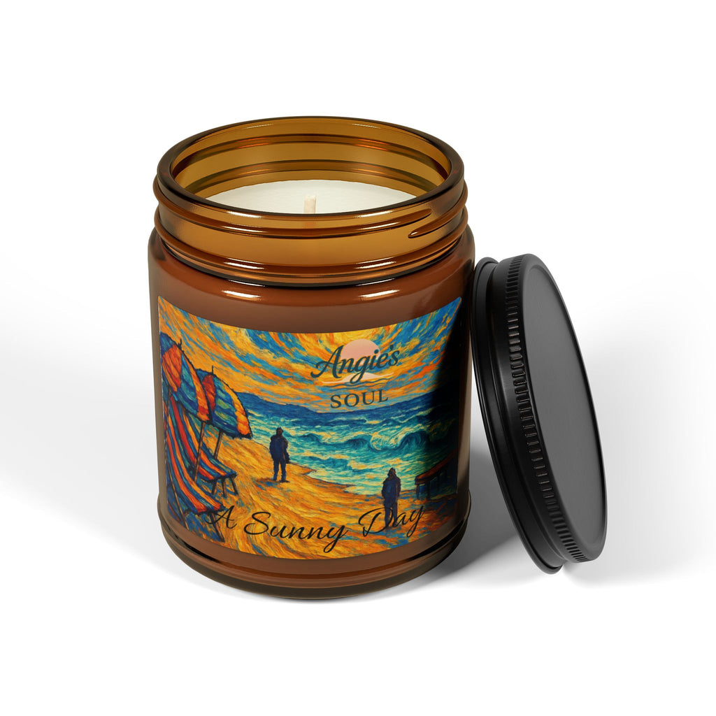 Sunny Beach Scented Soy Candle — Amber Jar (Multi-Size)