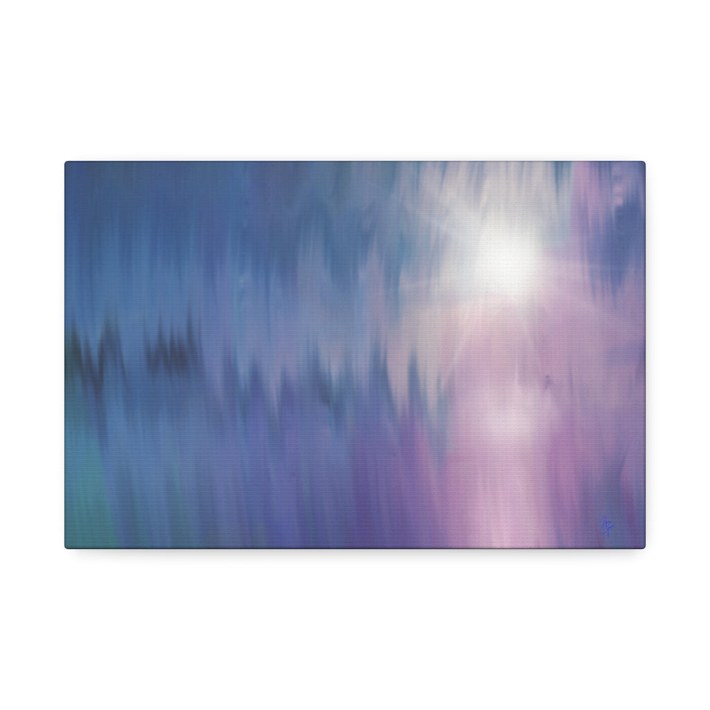 Abstract Dawn Canvas Art – Purple & Blue Gradient Stretched Canvas