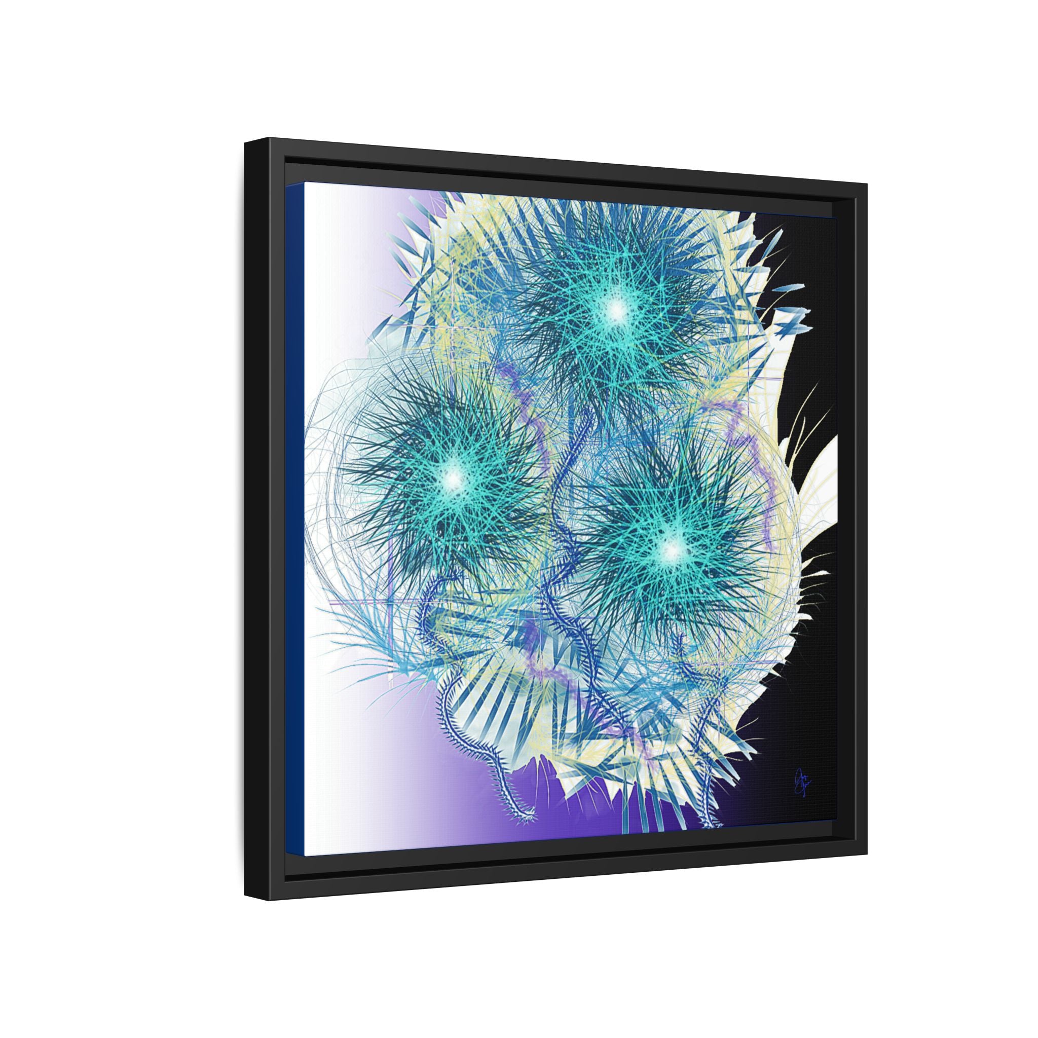 Dandelion Abstract Print Matte Canvas Framed Wall Art