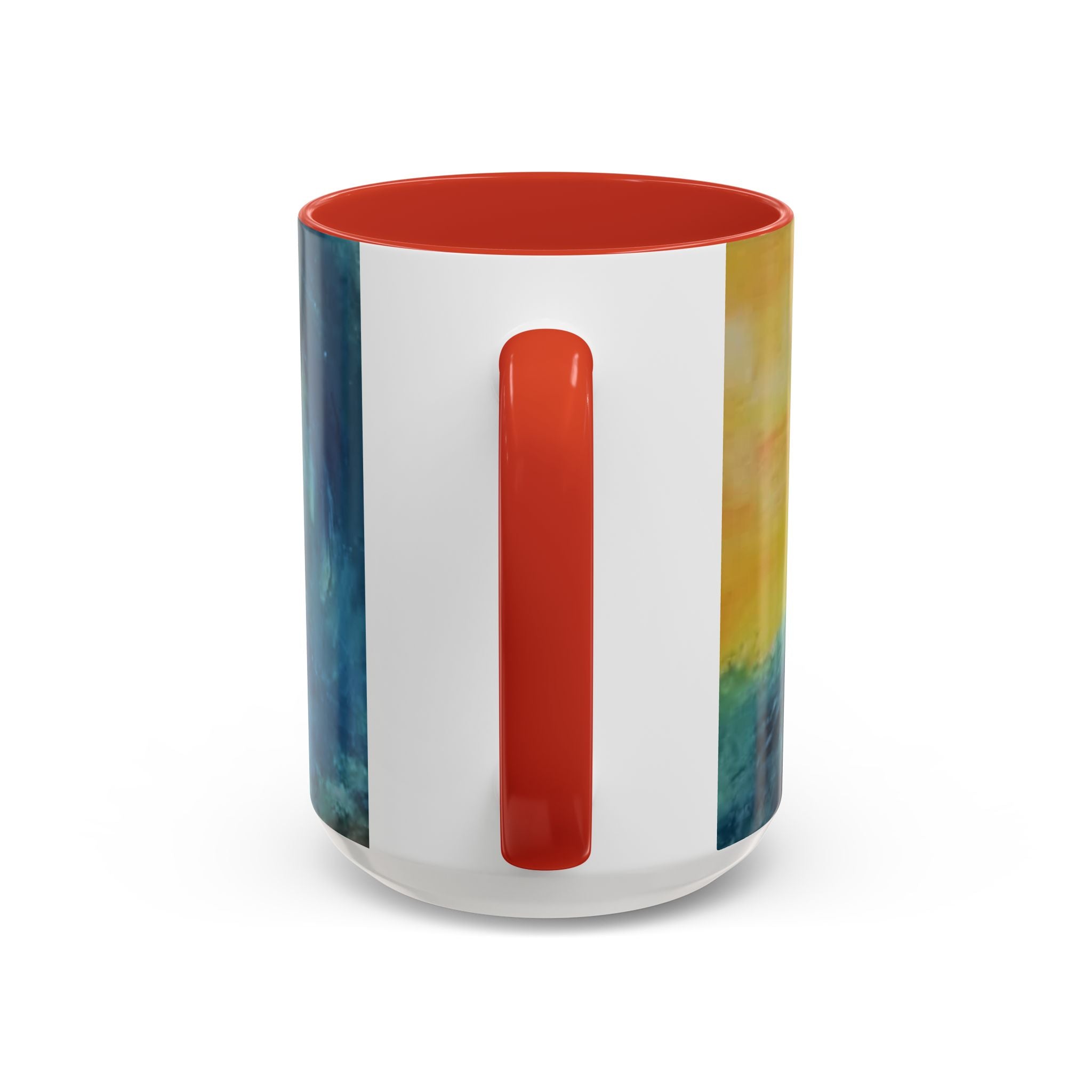 Ocean Wave Art Coffee Mug — Blue/Teal Abstract Accent Mug (11/15oz)