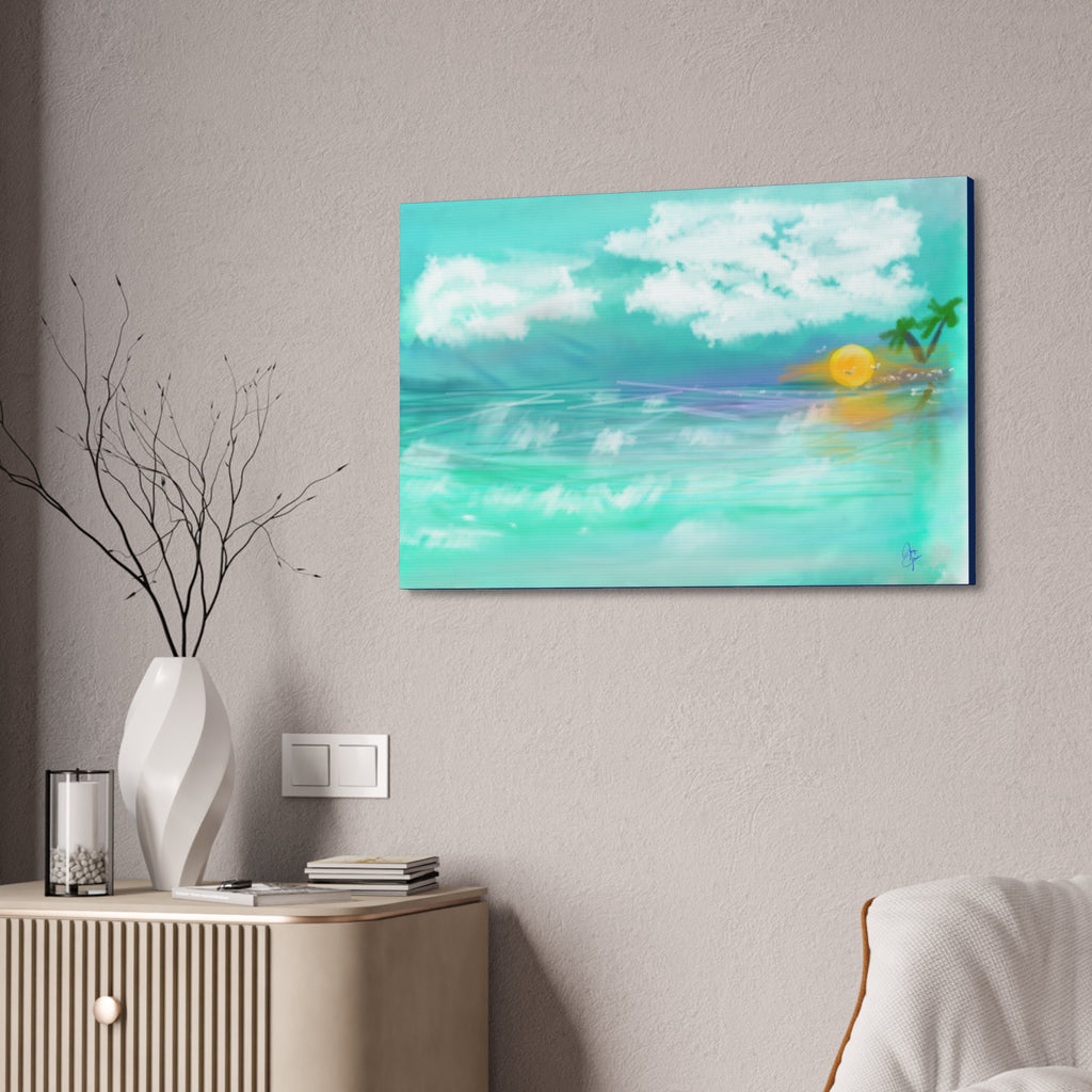 Tropical Sunset Beach Canvas — Stretched 1.5" Wall Art