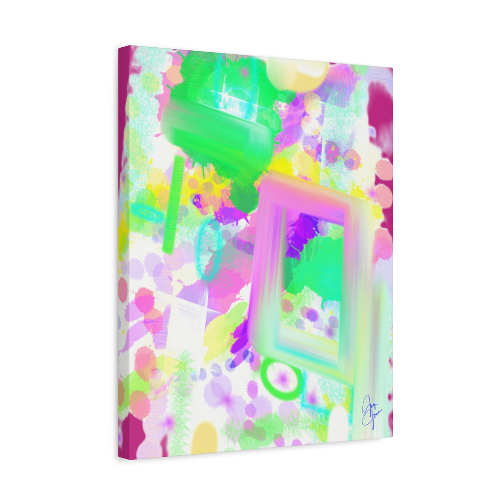 Abstract Pastel Splash Canvas Print — Bright Neon Frame Wall Art