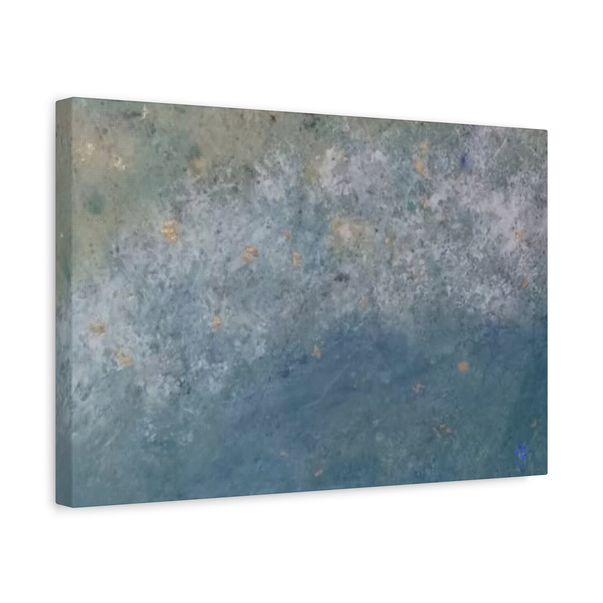 Abstract Ocean Blue Matte Canvas Print — Textured Coastal Wall Art, Stretched 1.25"