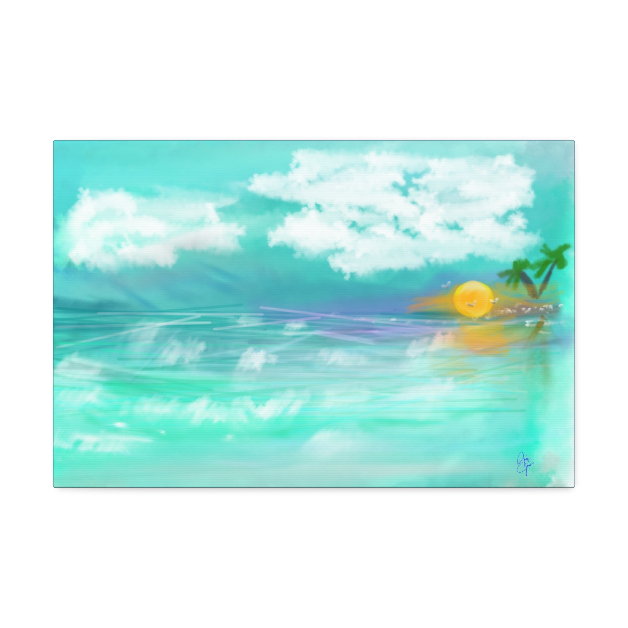 Tropical Sunset Beach Canvas — Stretched 1.5" Wall Art