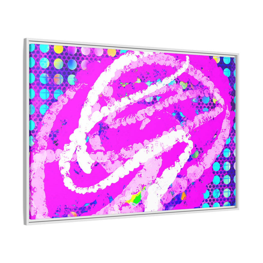 Abstract Neon Pop Art Matte Canvas — Framed Multi‑Color Wall Art