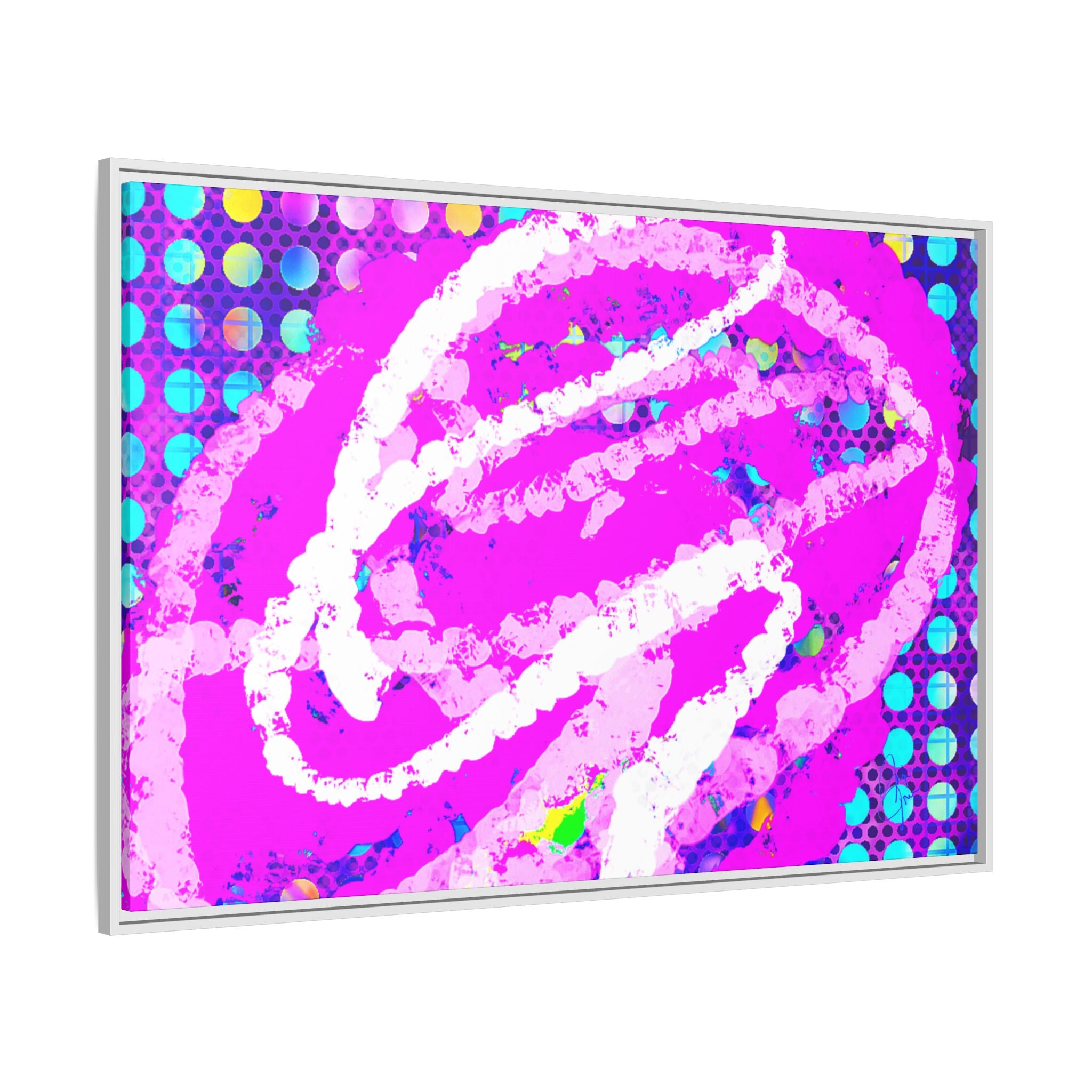 Abstract Neon Pop Art Matte Canvas — Framed Multi‑Color Wall Art