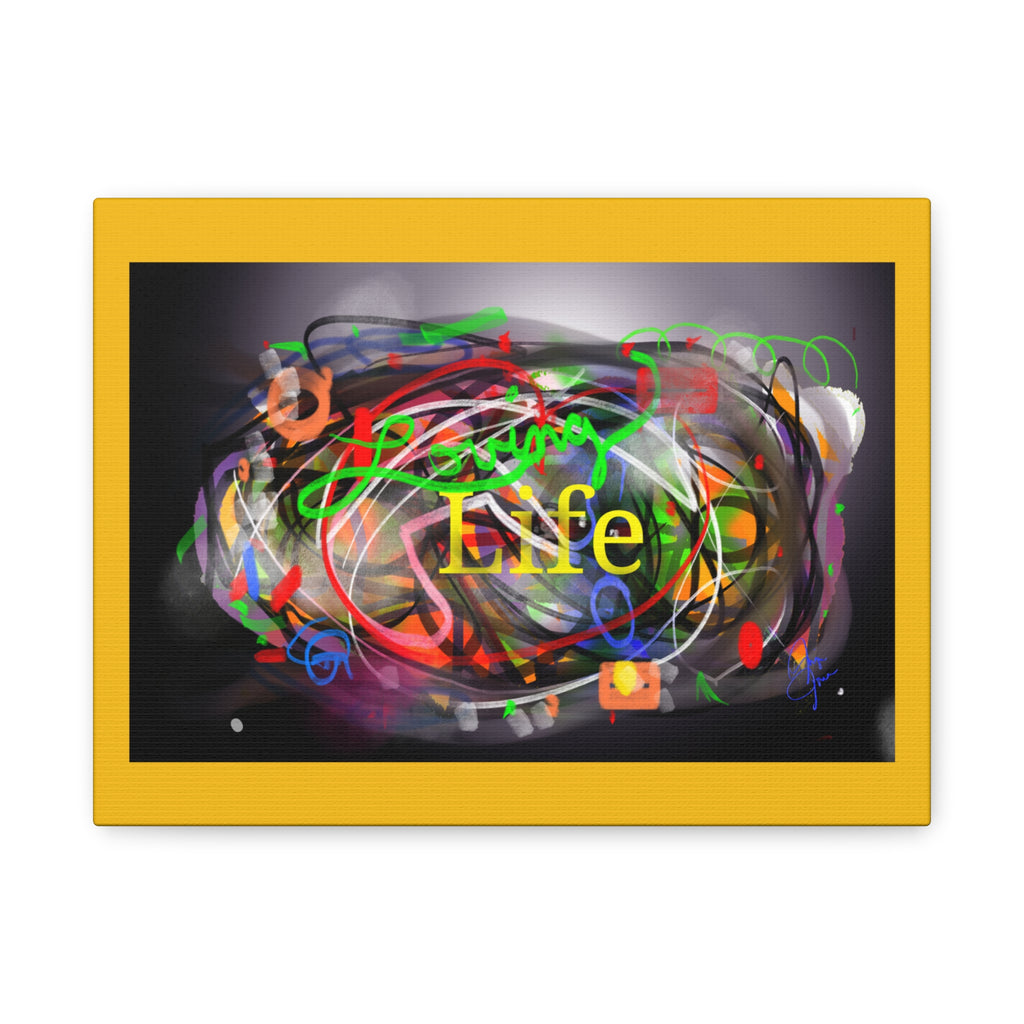 Loving Life Abstract Canvas Wall Art – Colorful Modern Stretched Matte Print