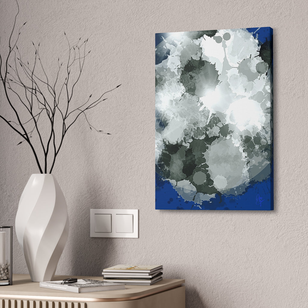 Abstract Gray Ink Splash Canvas