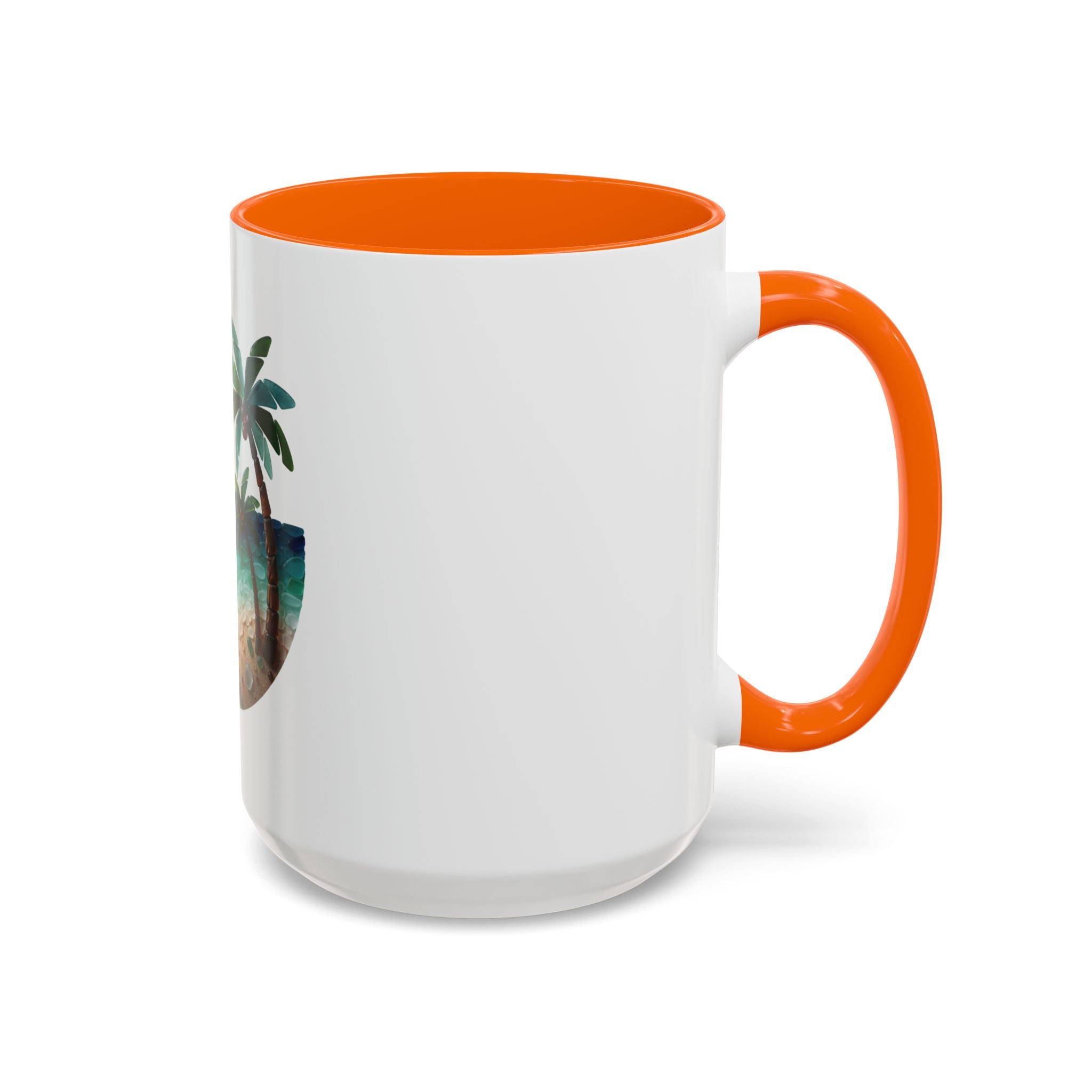 Sunset Beach Coffee Mug — Tropical Palm Ocean Sunrise Accent Mug (11/15oz)