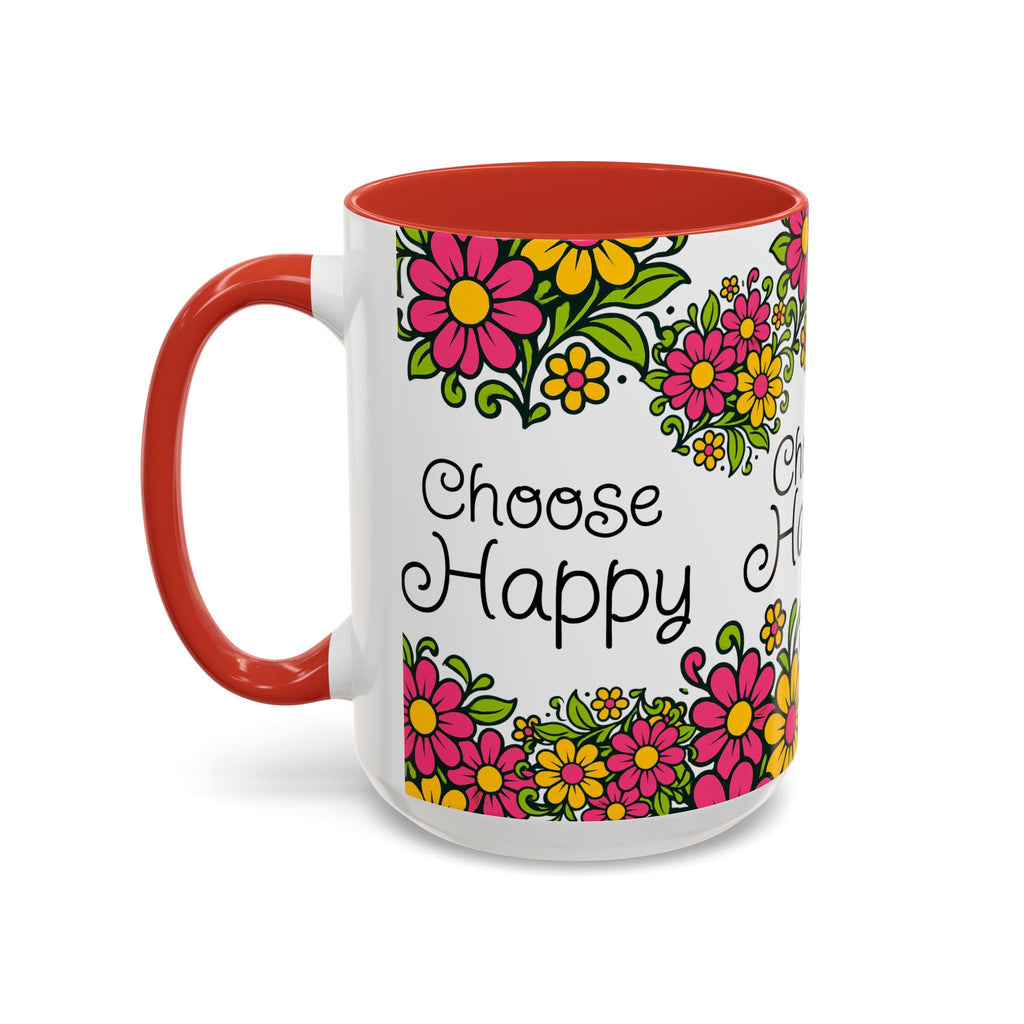 Choose Happy Floral Coffee Mug — Accent 11/15oz