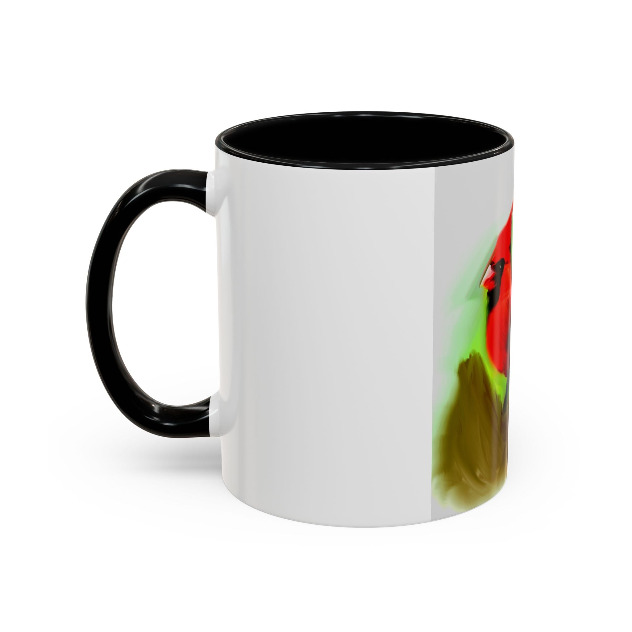 Cardinal Bird Accent Coffee Mug — Red Cardinal Sunrise Art Ceramic Mug (11/15 oz)