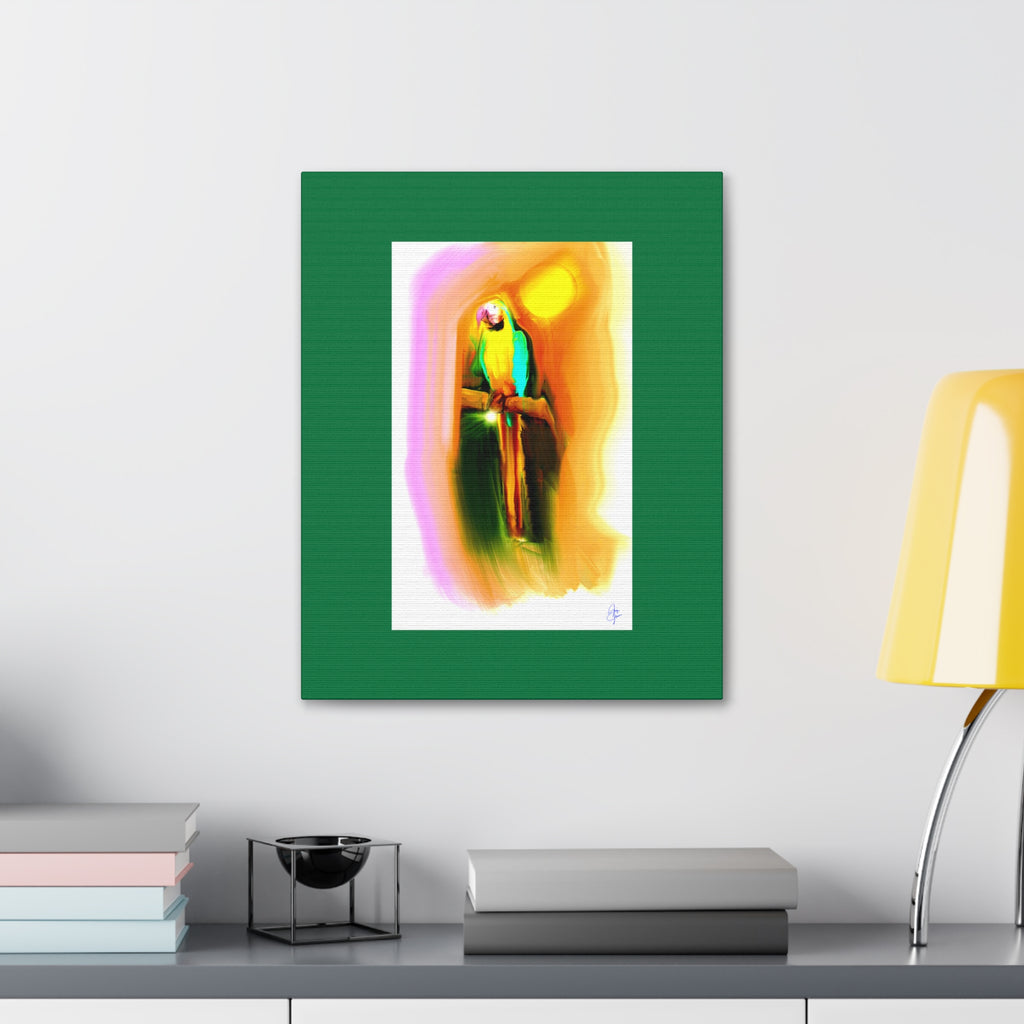 Tropical Parrot Canvas Print — Vibrant Sunlit Bird Wall Art