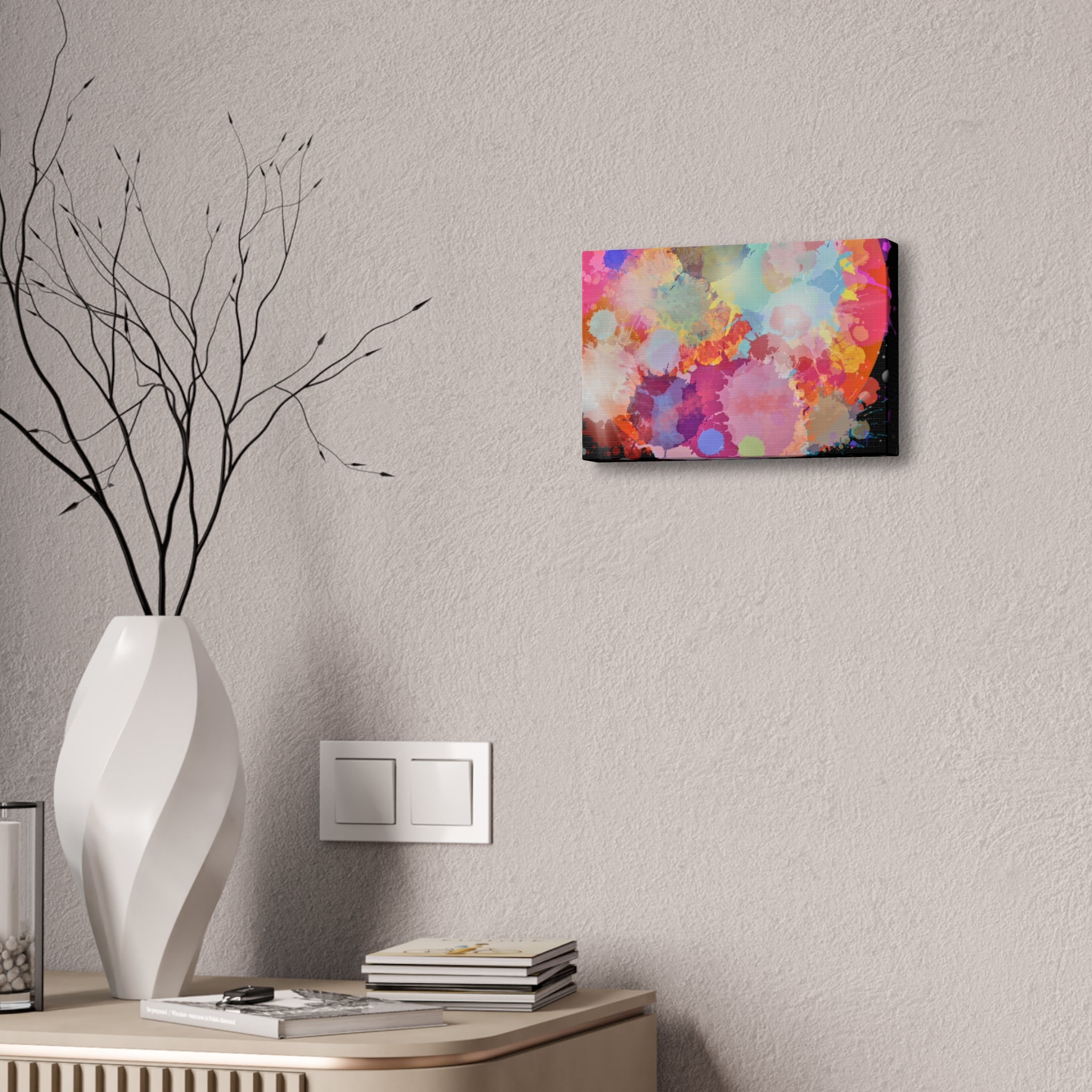 Abstract Color Splash Canvas Print — Vibrant Watercolor Ink Splash Wall Art
