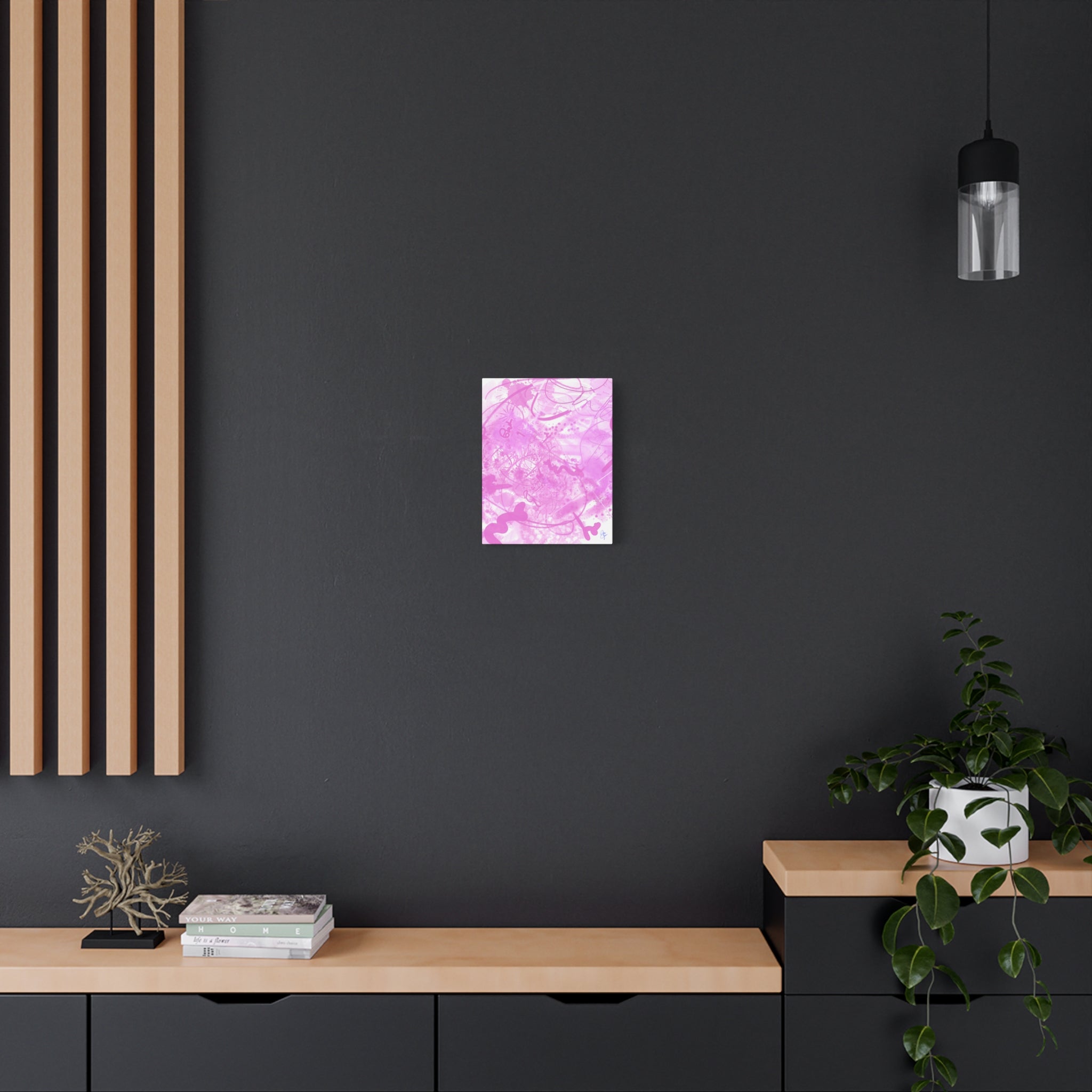 Pink Abstract Graffiti Matte Canvas