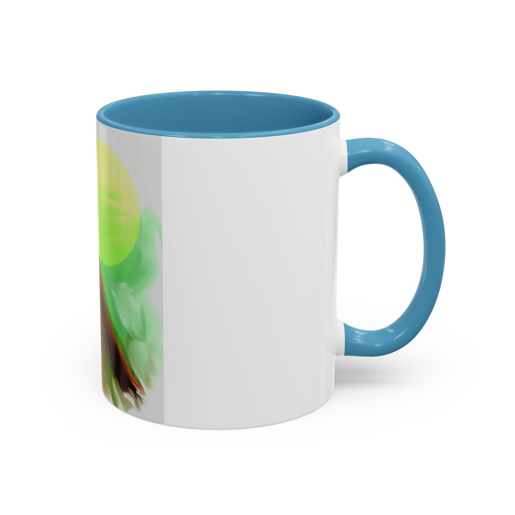 Cardinal Bird Accent Coffee Mug — Red Cardinal Sunrise Art Ceramic Mug (11/15 oz)