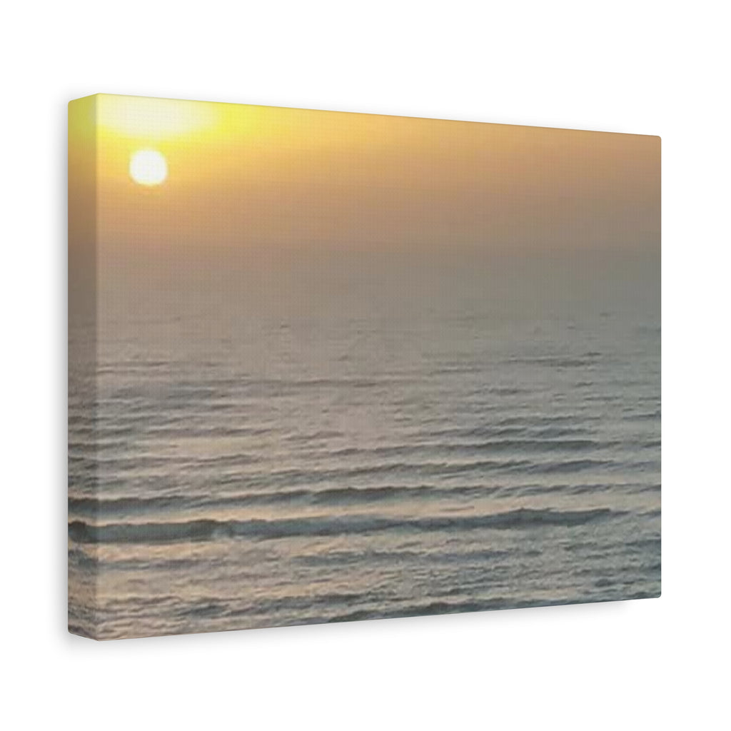 Sunrise Ocean Waves Matte Canvas Print — Stretched 1.25" Wall Art
