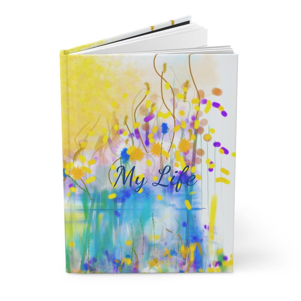 My Life Hardcover Journal — Colorful Abstract Floral Notebook for Reflection & Daily Writing