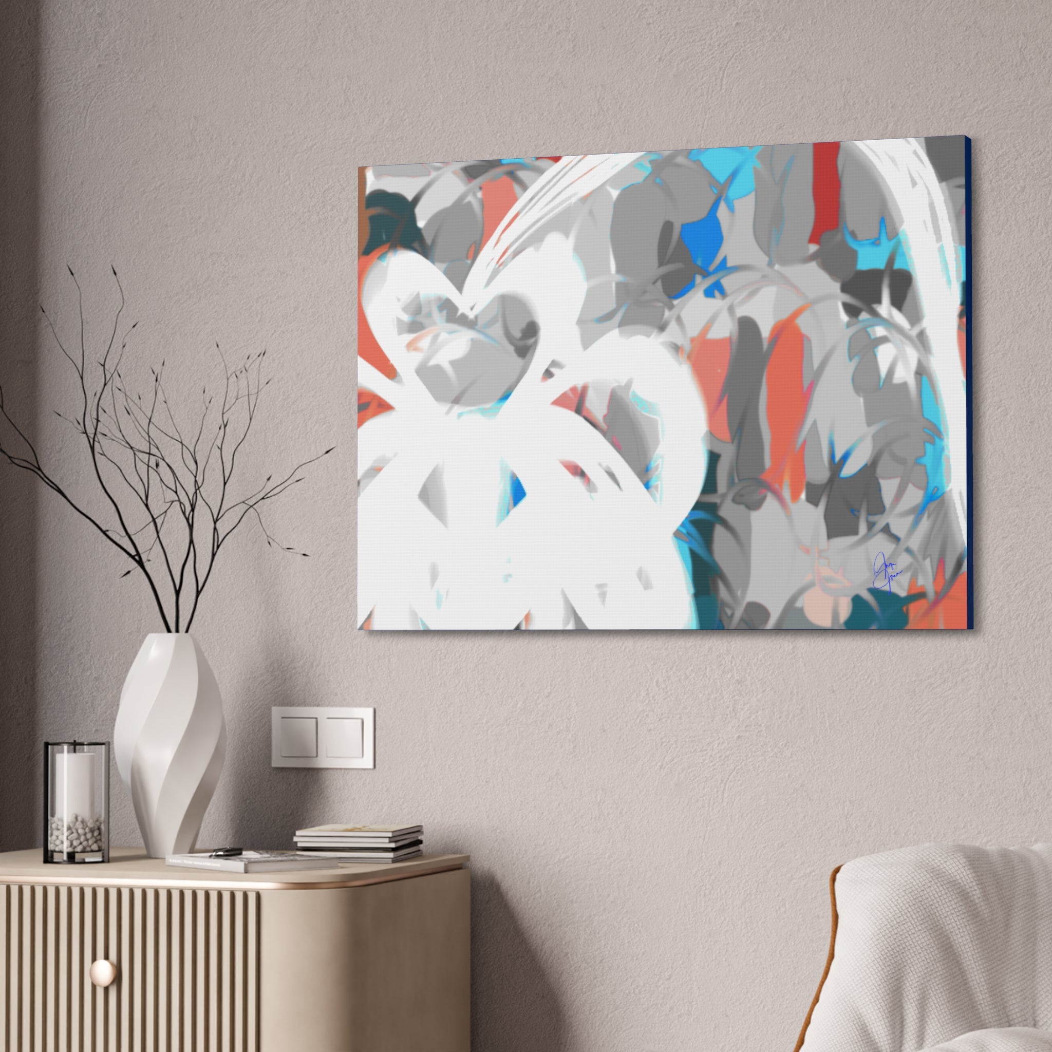 Abstract Coastal Breeze Canvas Print — Modern Stretched Wall Art