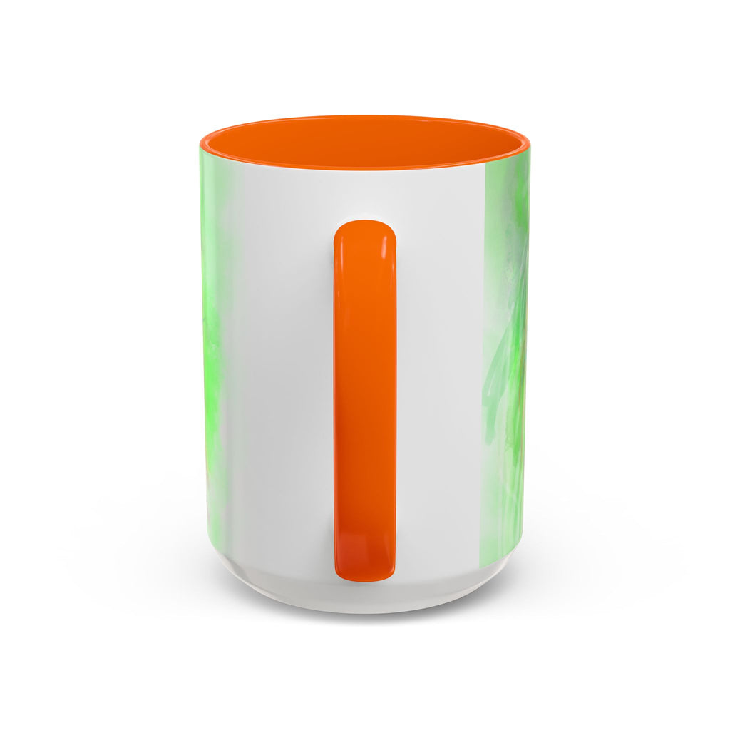 Colorful Sunflower Accent Coffee Mug — Pink Inner Artistic Floral Design (11/15 oz)