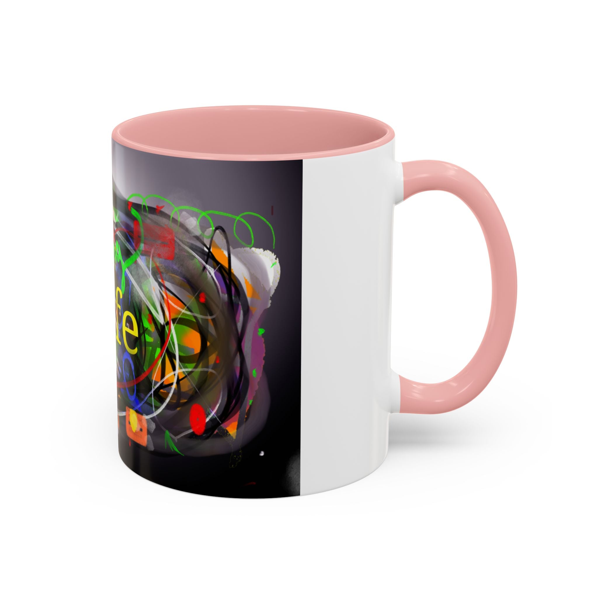 Abstract 'Live Your Life' Accent Coffee Mug — Colorful Artistic Ceramic Mug (11/15oz)