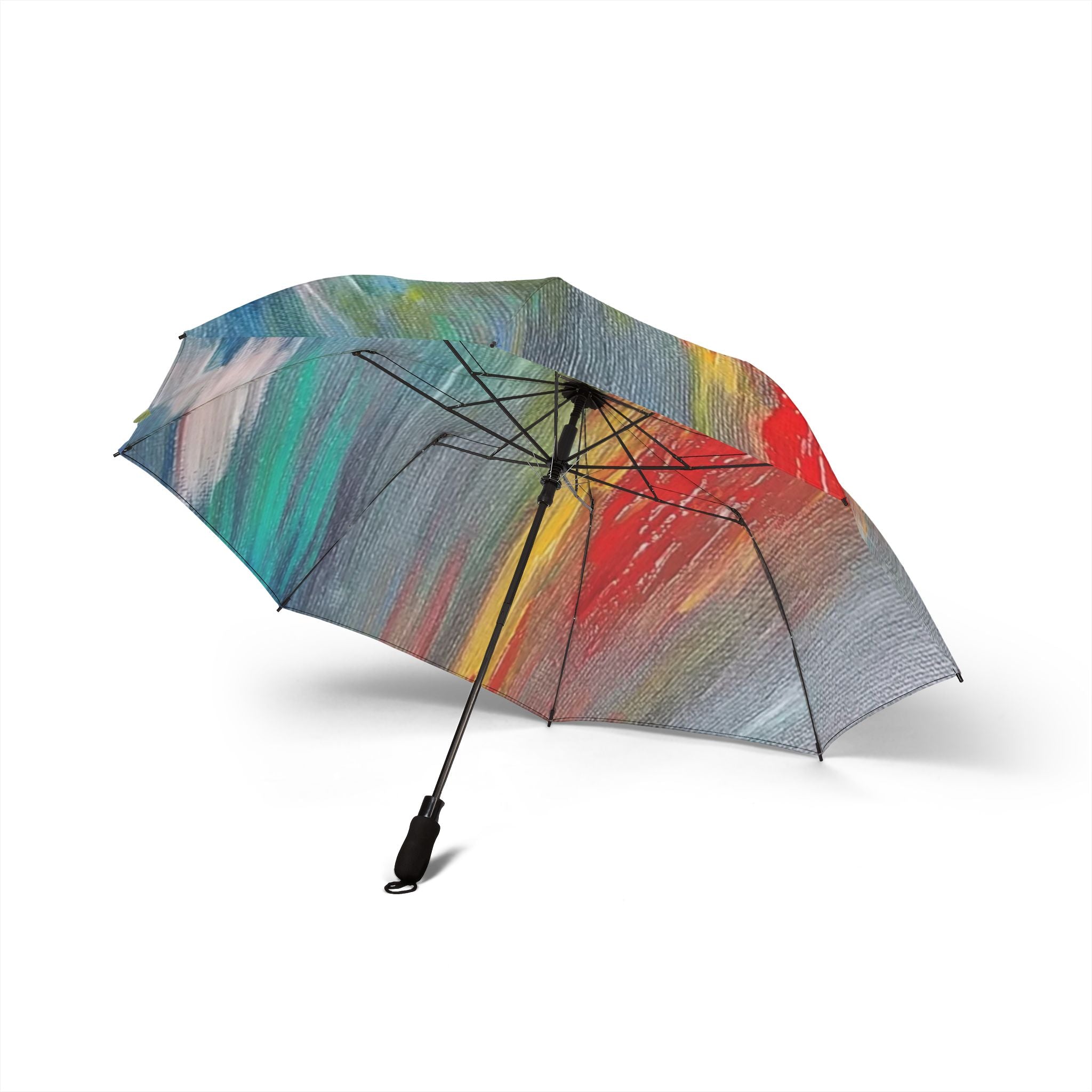 Artistic Semi-Automatic Foldable Umbrella - Colorful Design for All Occasions