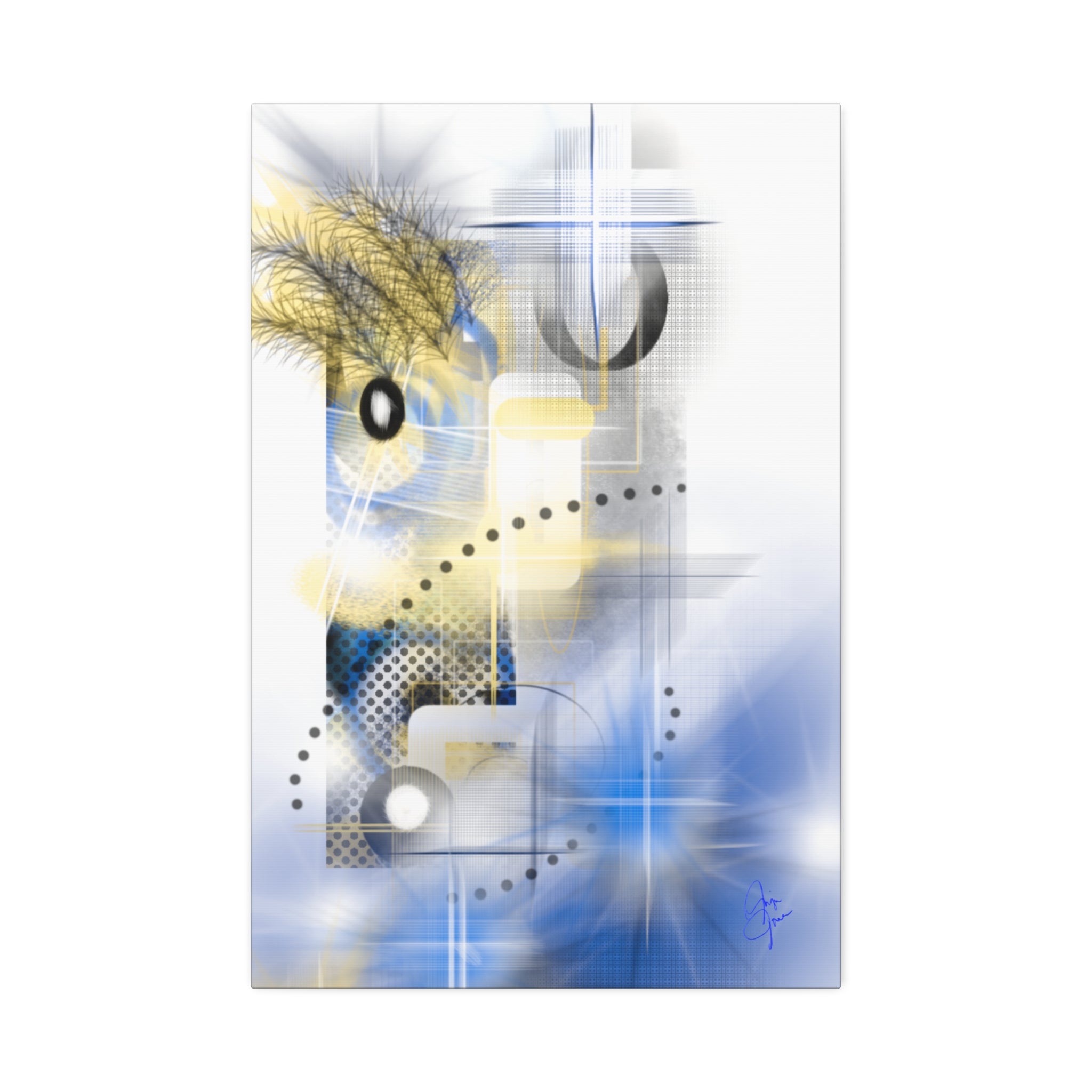 Abstract Parrot Canvas Stretched 1.5"