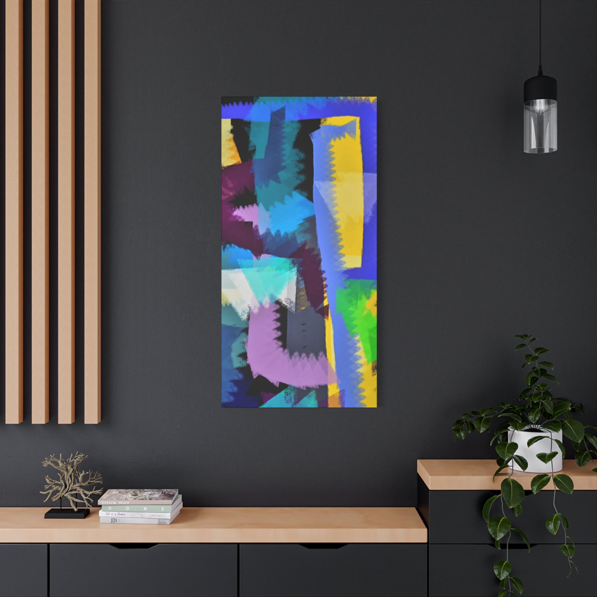 Abstract Color Burst Canvas Print — Vibrant Geometric Wall Art