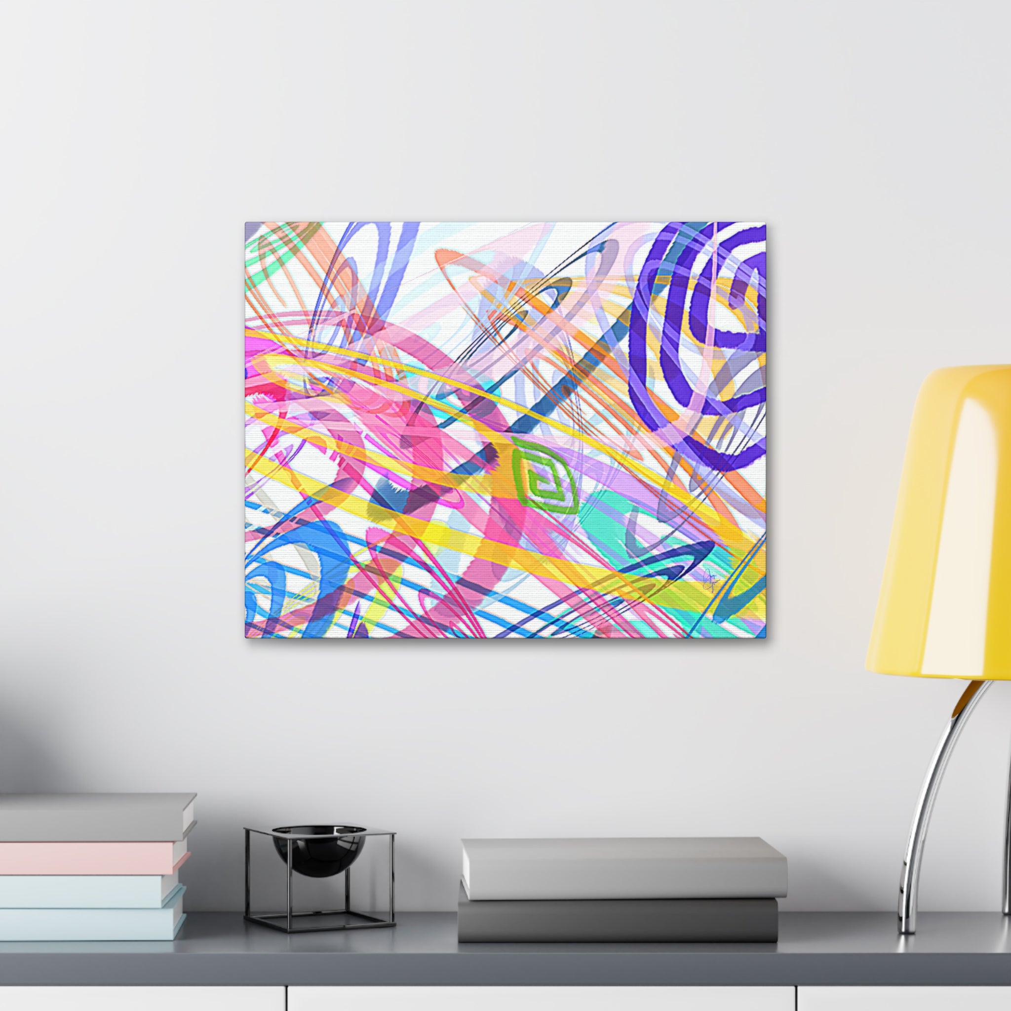 Abstract Rainbow Scribble Canvas – Colorful Modern Wall Art (1.5" Stretched)