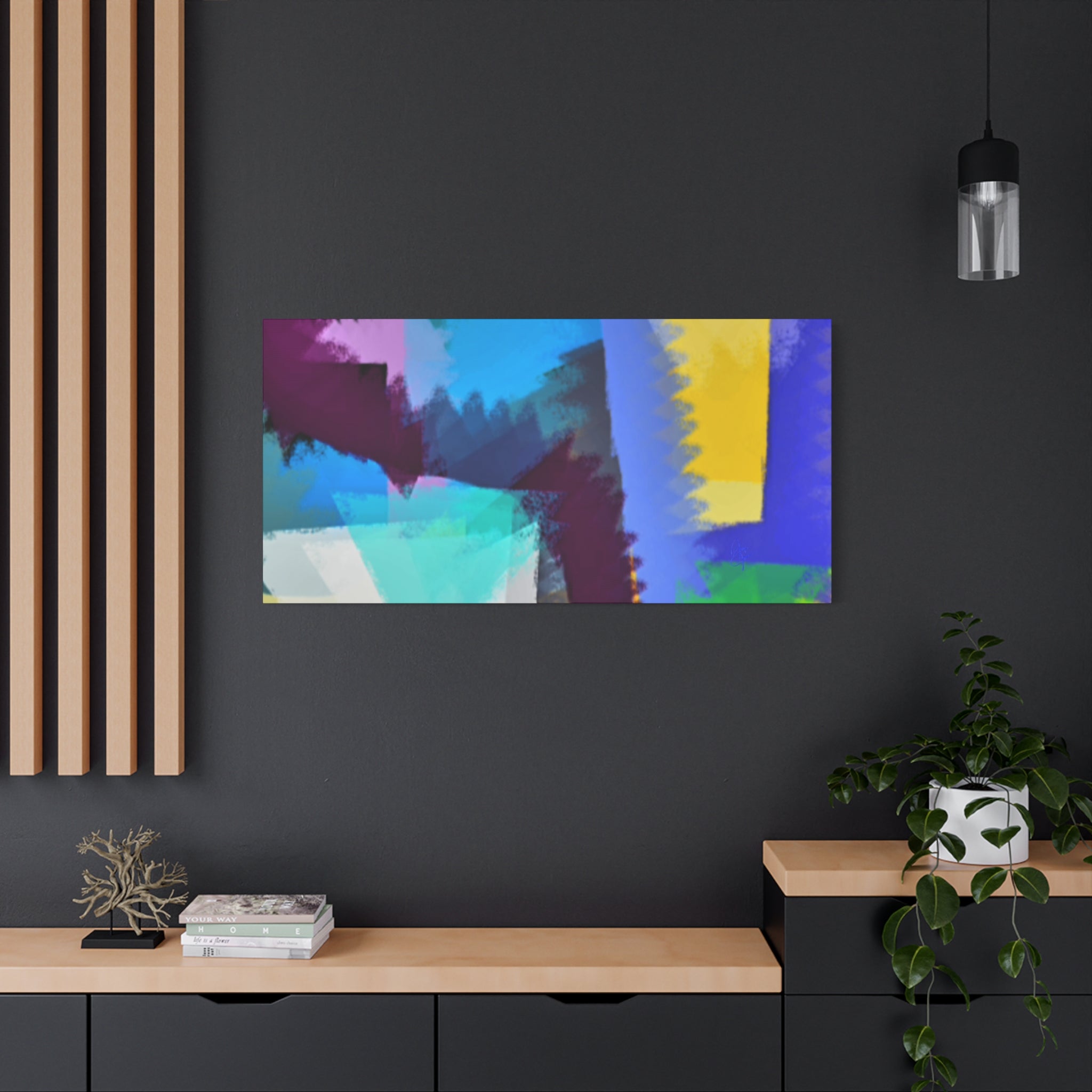 Abstract Color Burst Canvas Print — Vibrant Geometric Wall Art