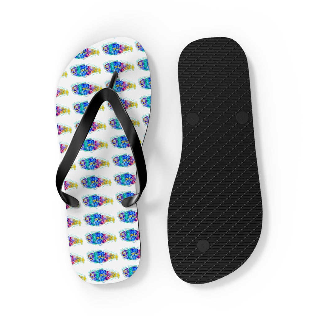Colorful Tie-Dye Fish Flip Flops — Summer Beach Sandals