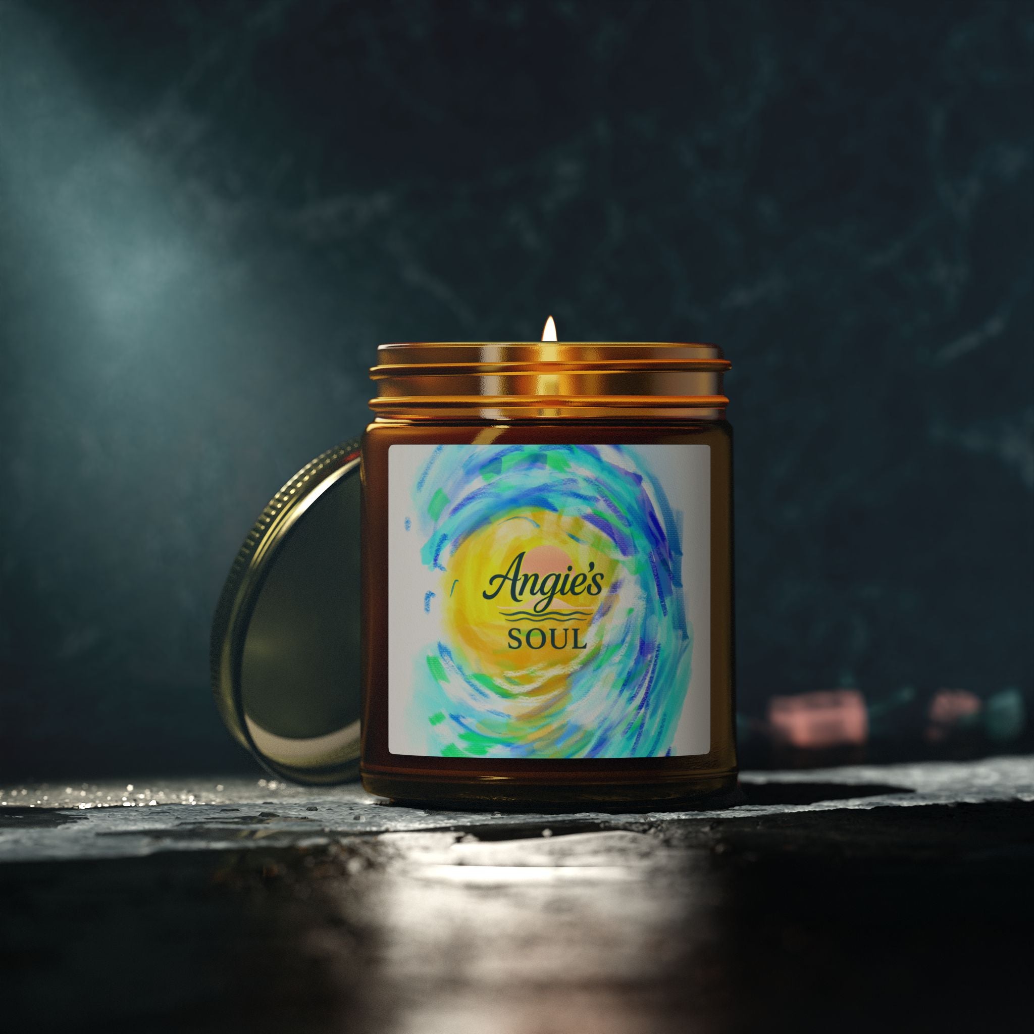 Coconut Apricot Scented Candle (4oz/9oz) — "Angie’s Soul" Jar Candle
