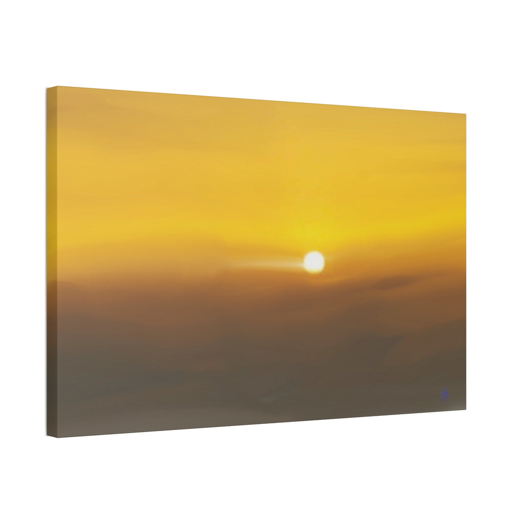 Golden Sunrise Canvas Wall Art — Tranquil Sunrise Stretched Canvas