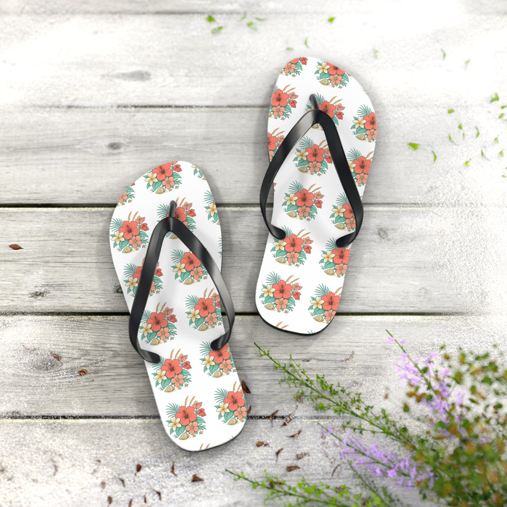 Tropical Hibiscus Flip Flops – Floral Beach Sandals