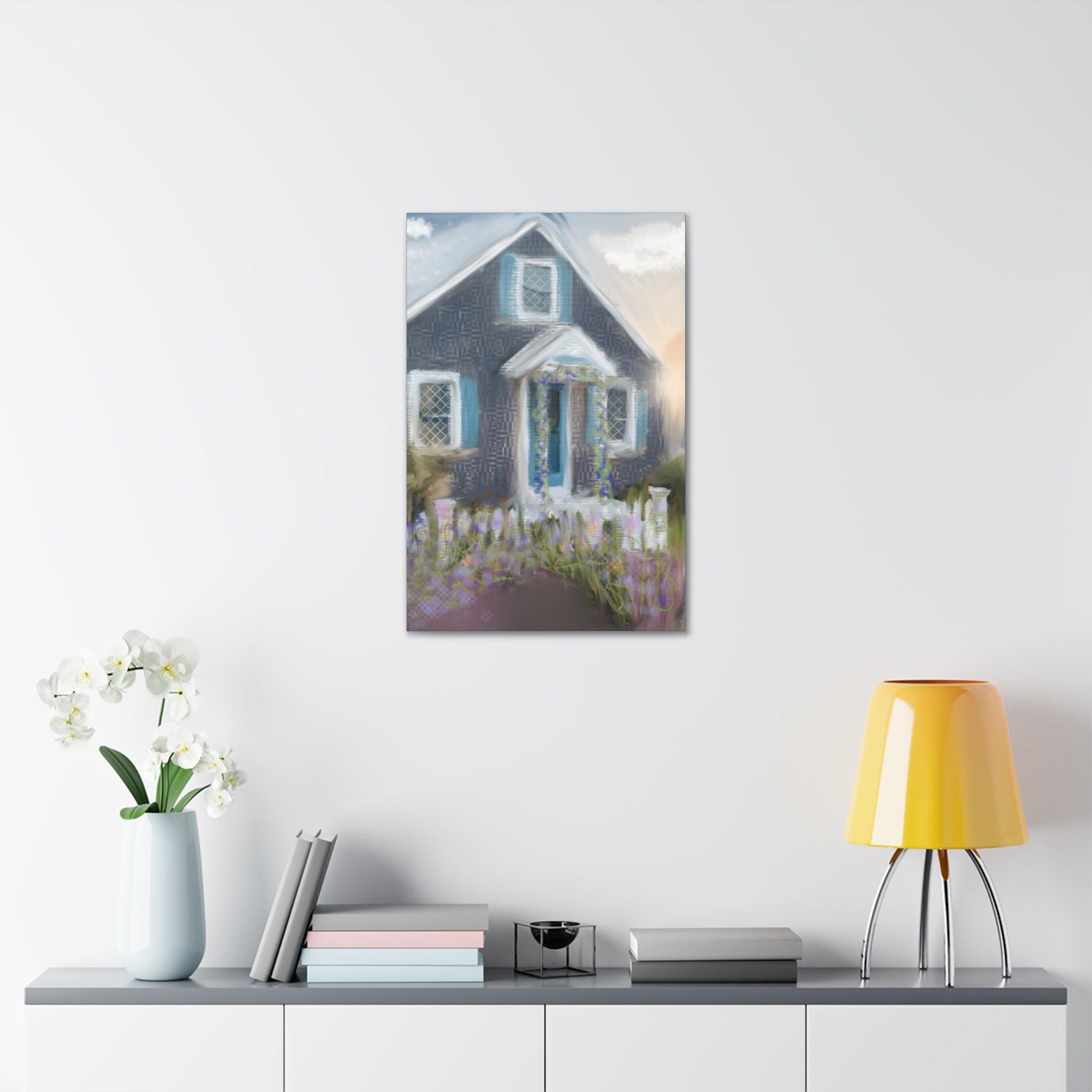 Coastal Cottage Garden Canvas Print — Stretched 1.5" Wall Art