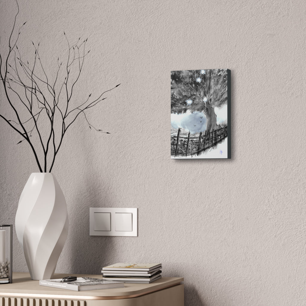 Abstract Tree Canvas Print — Black & White or Vibrant Color